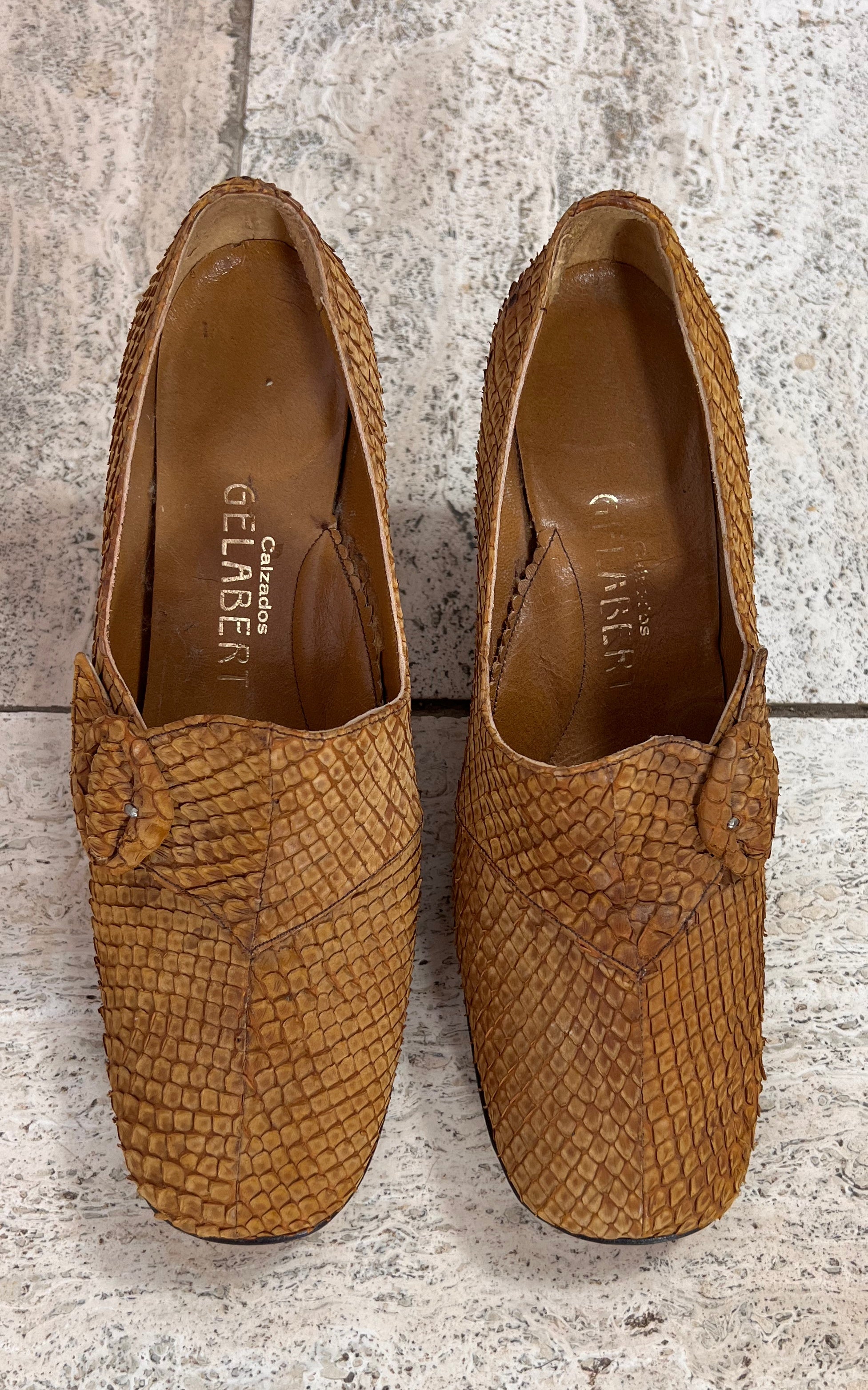 1960s Gelabert Snakeskin Pumps 38
