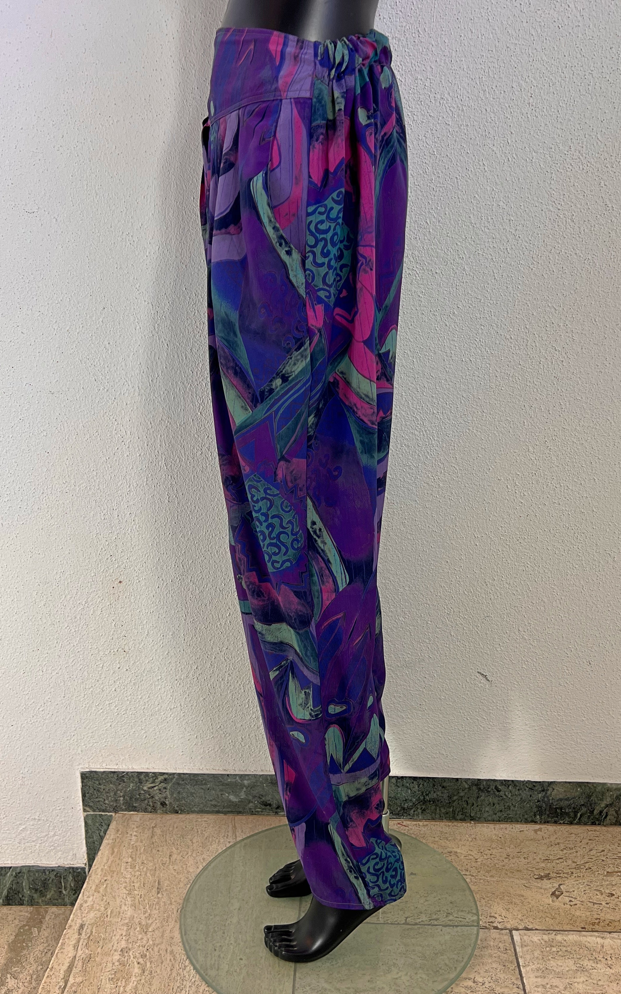 Vintage 90s Abstract Print Tapered Trousers