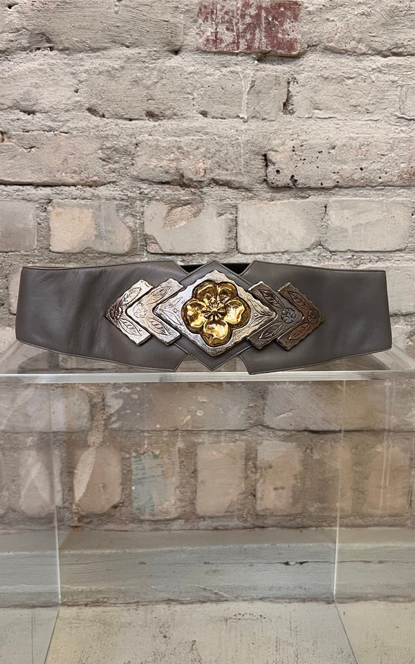 Vintage Grey Statement Belt