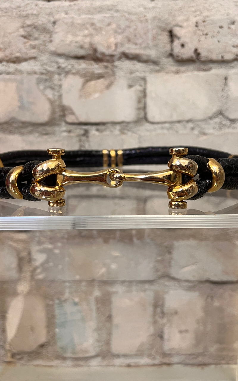 Vintage Horsebit Snakeskin Belt