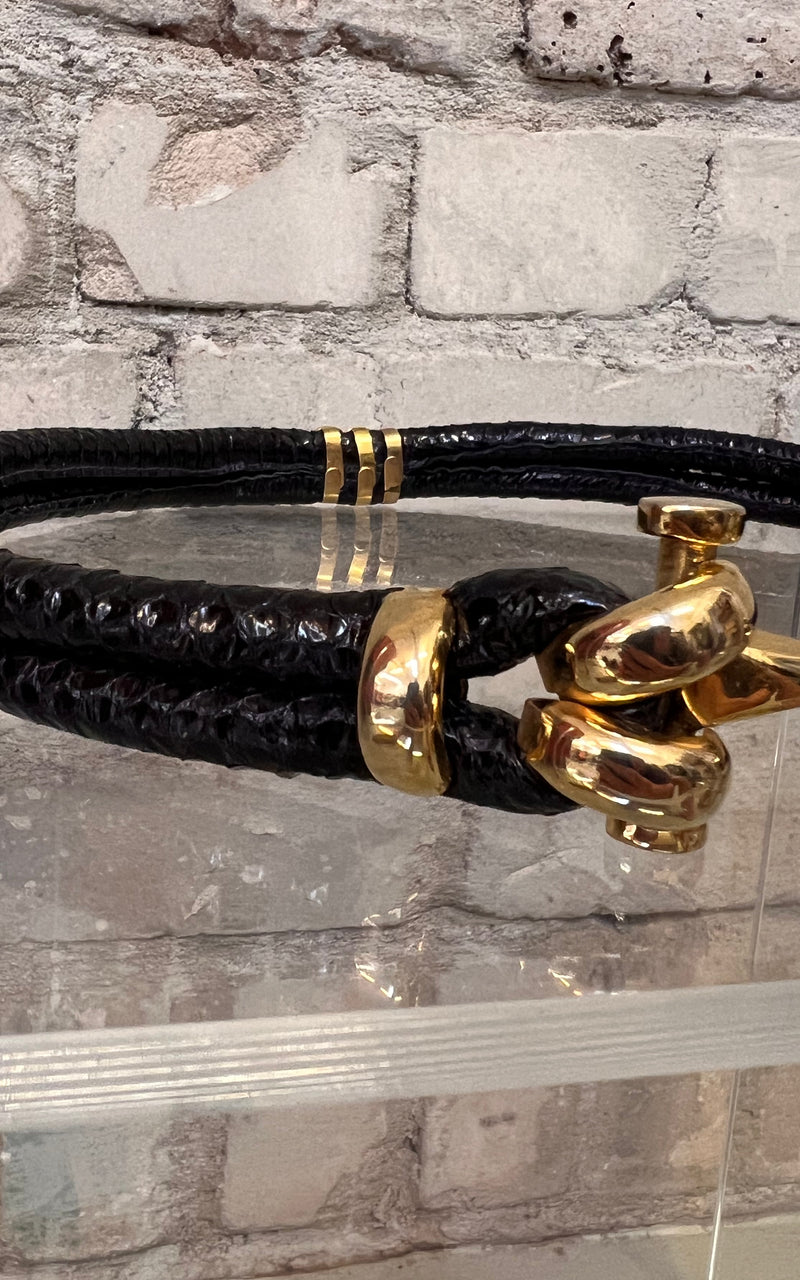 Vintage Horsebit Snakeskin Belt