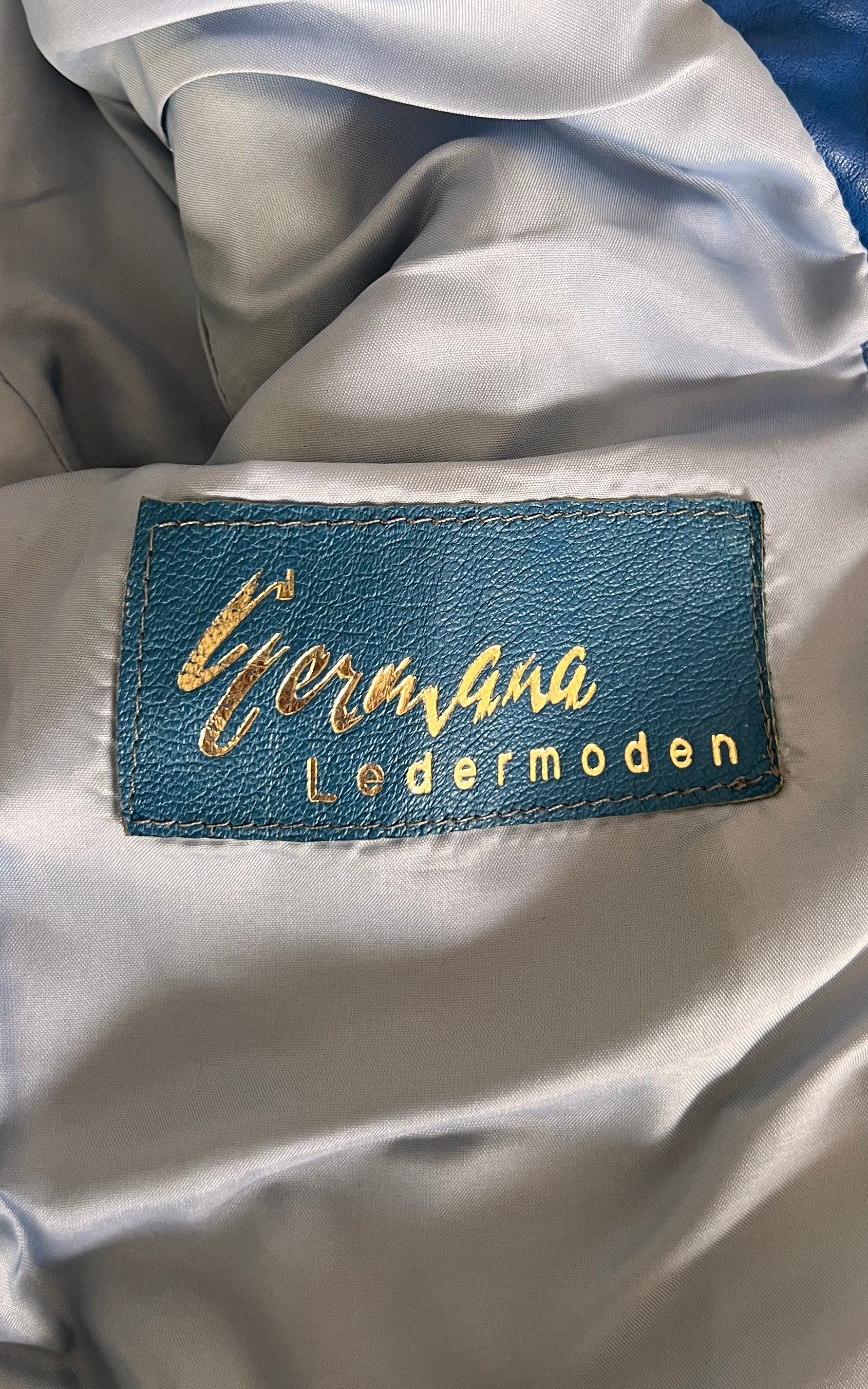 Vintage 1980s Germana Blue Leather Jacket