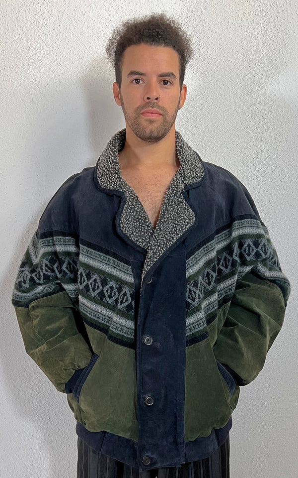 Vintage MENS Aztec Navajo Shearling Jacket