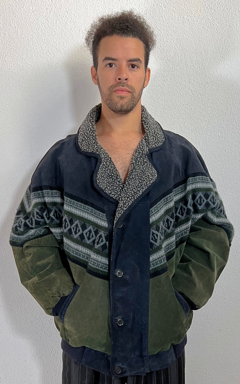 Vintage MENS Aztec Navajo Shearling Jacket