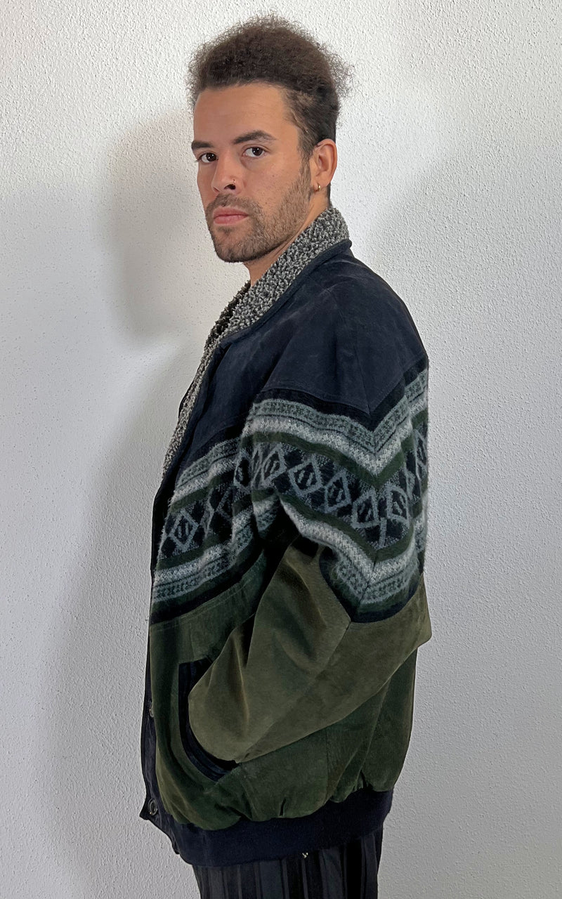 Vintage MENS Aztec Navajo Shearling Jacket