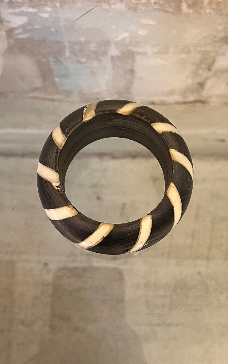 Vintage Black & White Horn Bangle