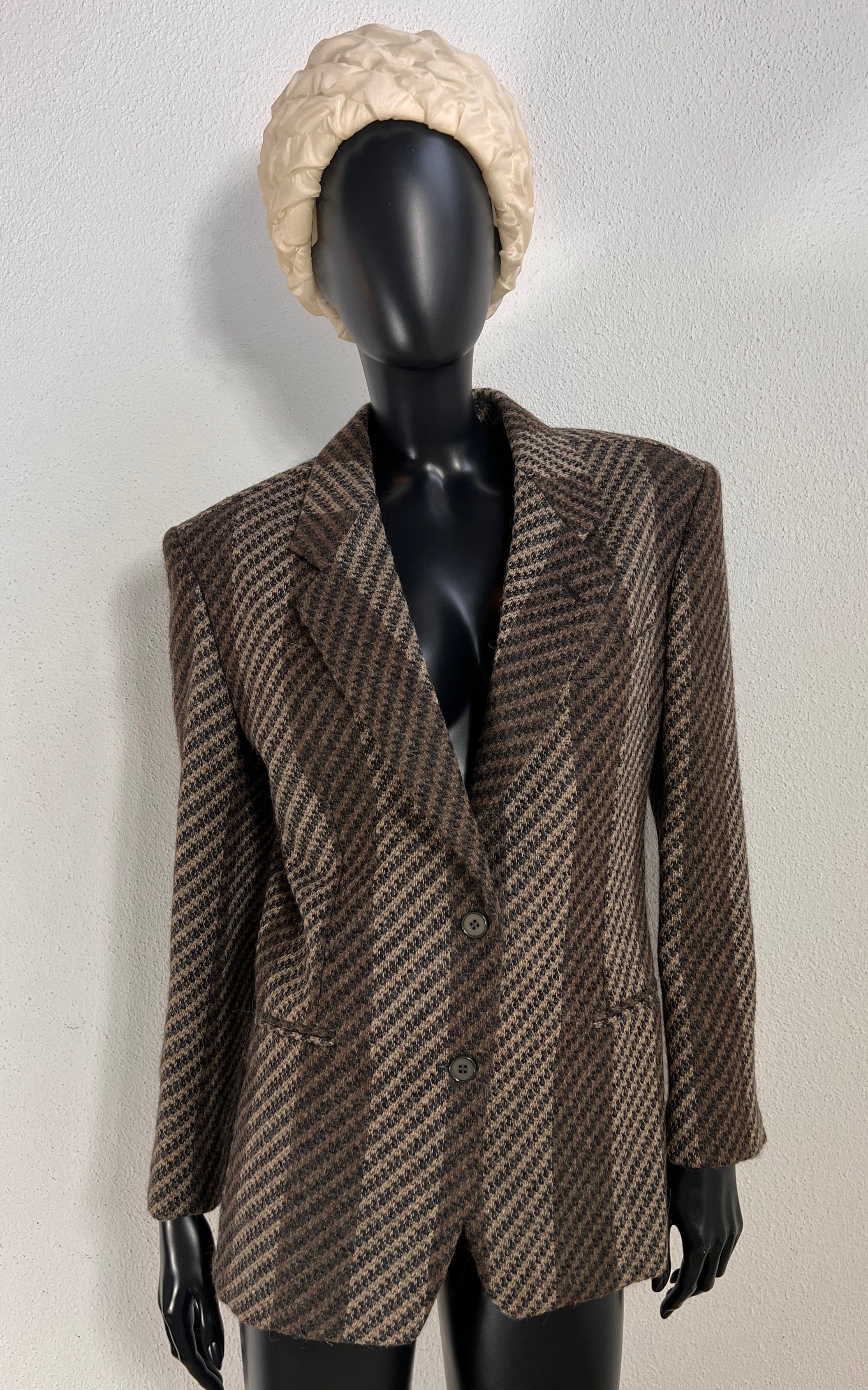 Vintage Giorgio Armani Wool and Alpaca Blend Striped Blazer