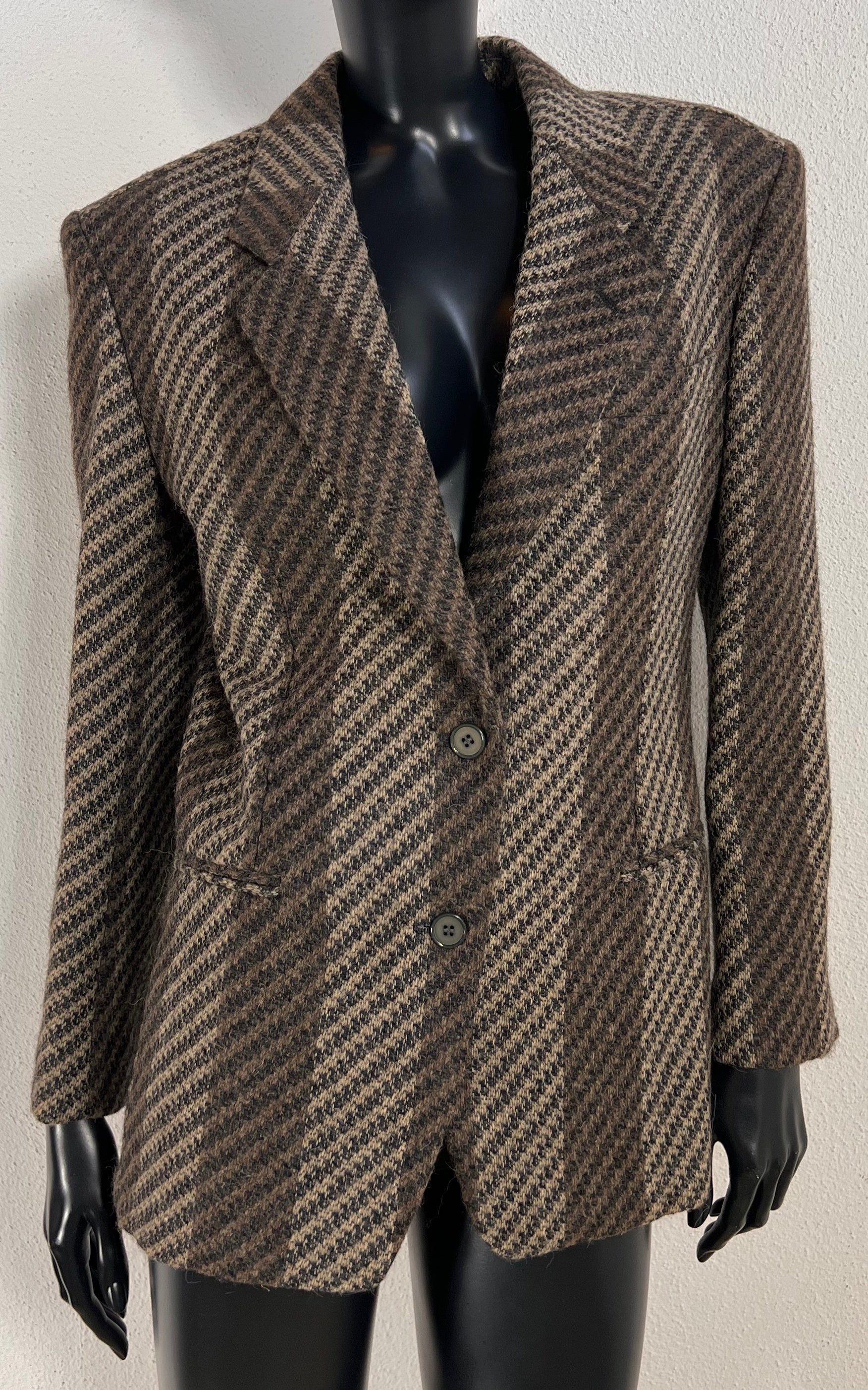 Vintage Giorgio Armani Wool and Alpaca Blend Striped Blazer