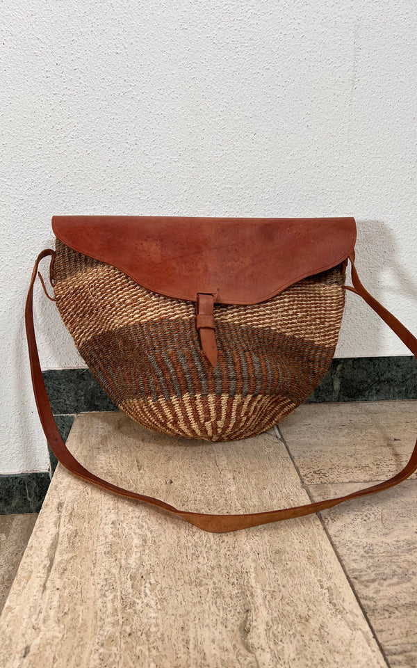 Vintage Large African Raffia Bag