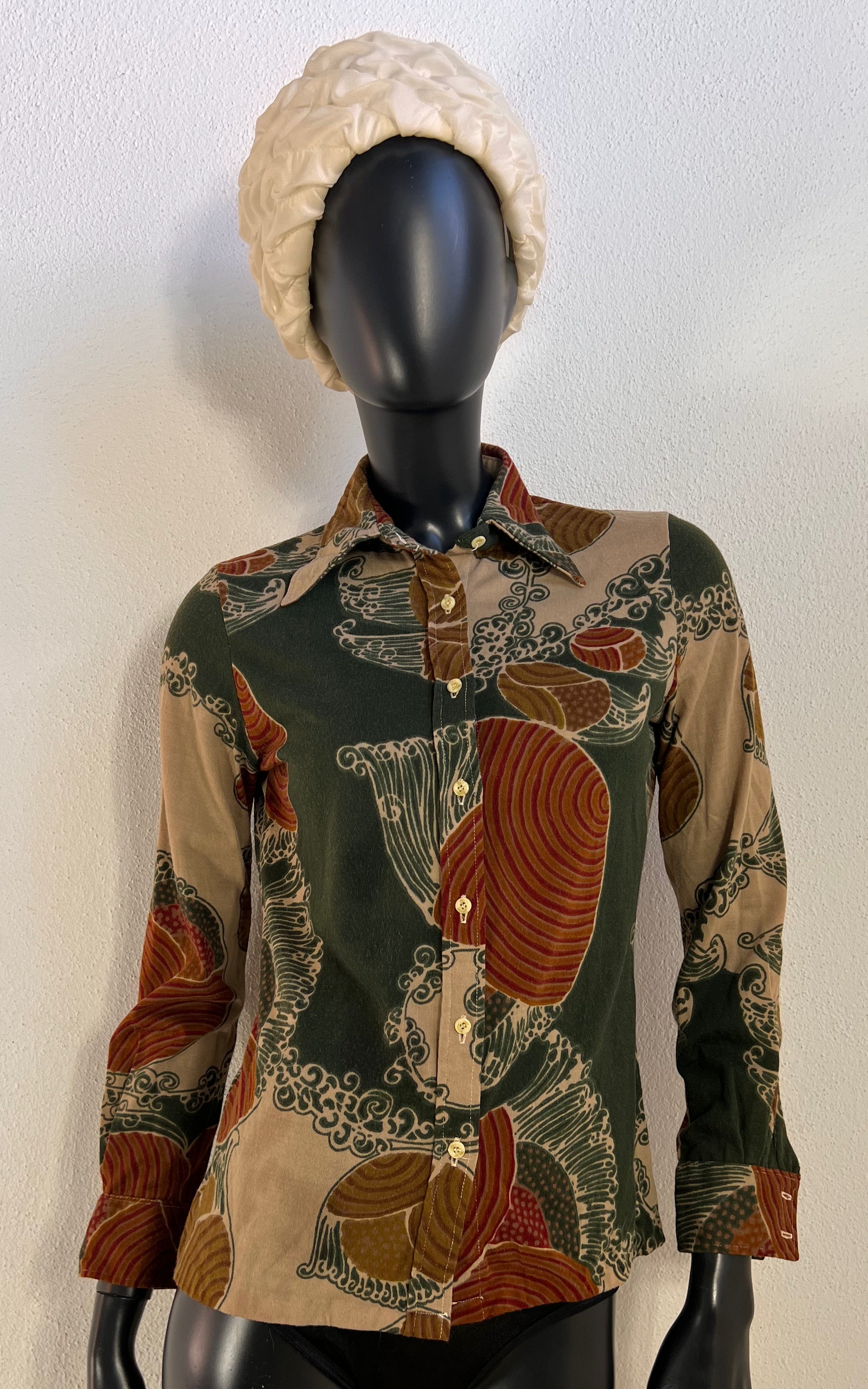 Vintage 1970s Saint Clair Paris Psychedelic Print Shirt