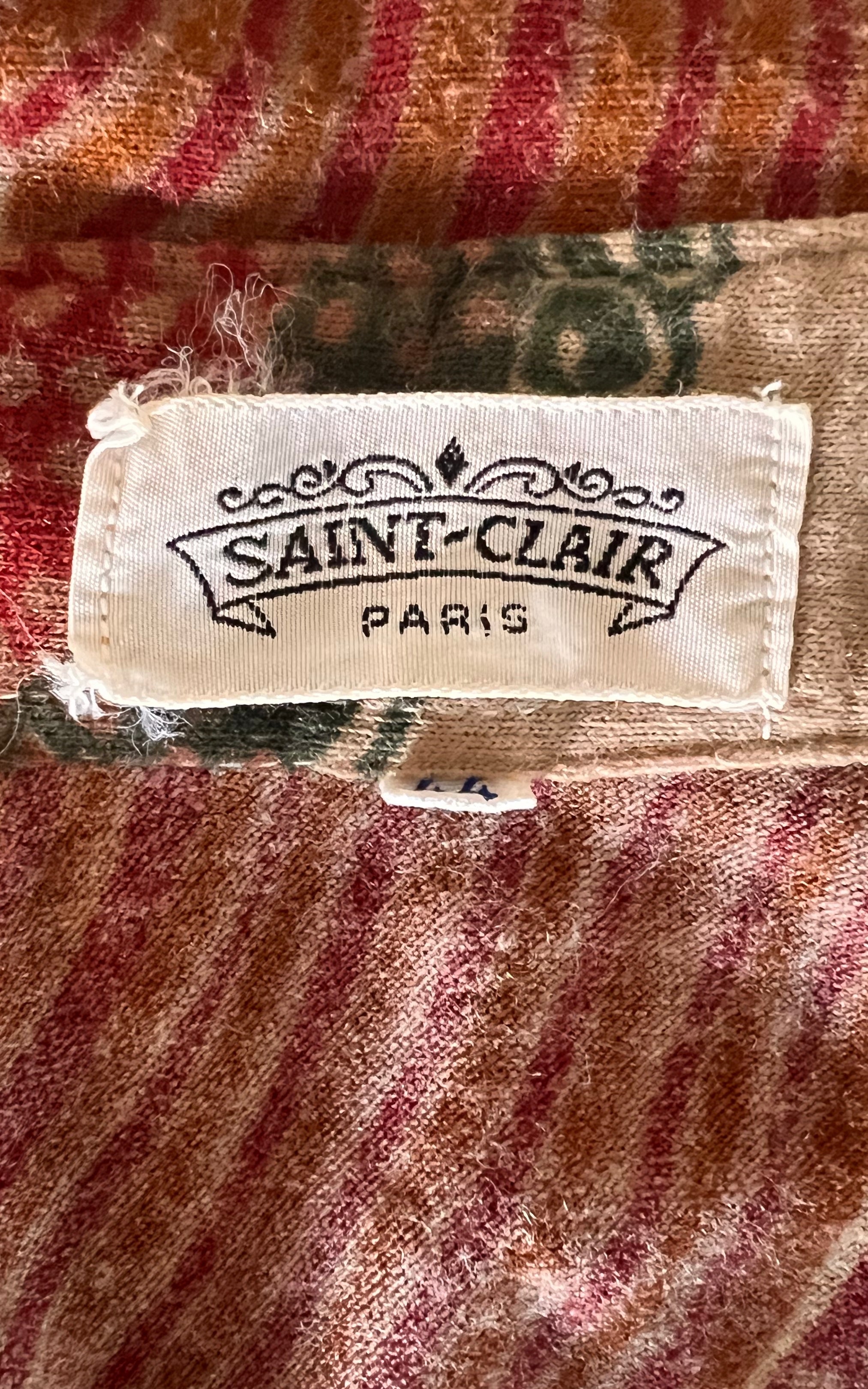 Vintage 1970s Saint Clair Paris Psychedelic Print Shirt