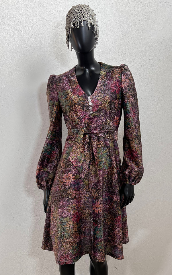 Abito vintage anni '70 in lurex glitterato