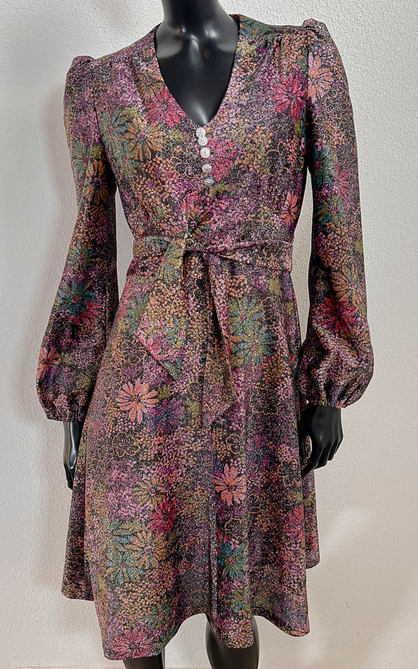 Abito vintage anni '70 in lurex glitterato