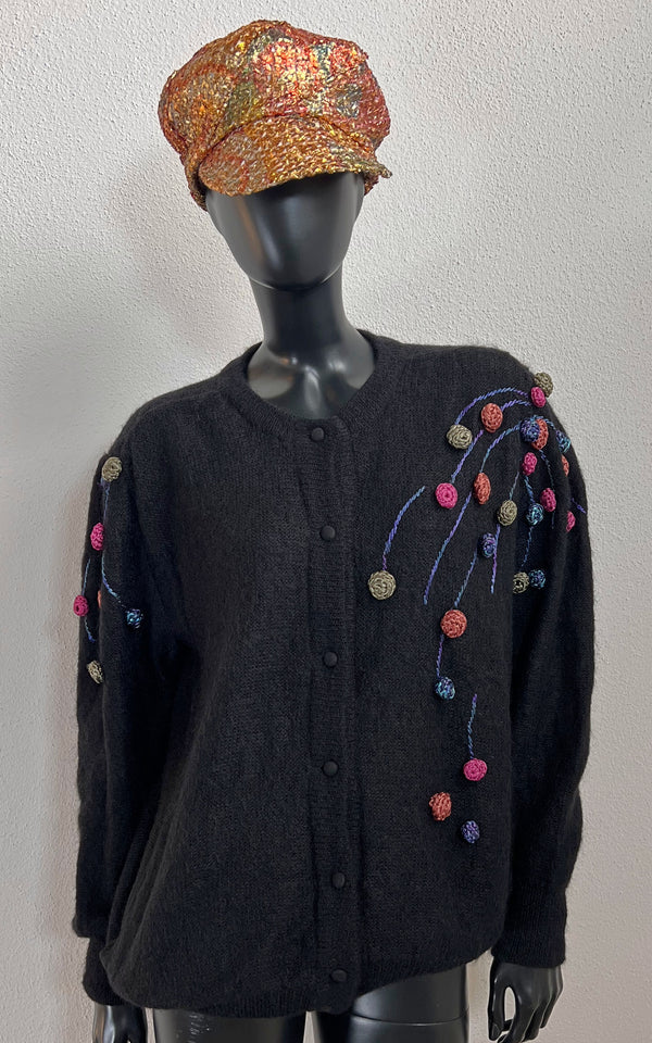 Cardigan vintage con pompon Daniela