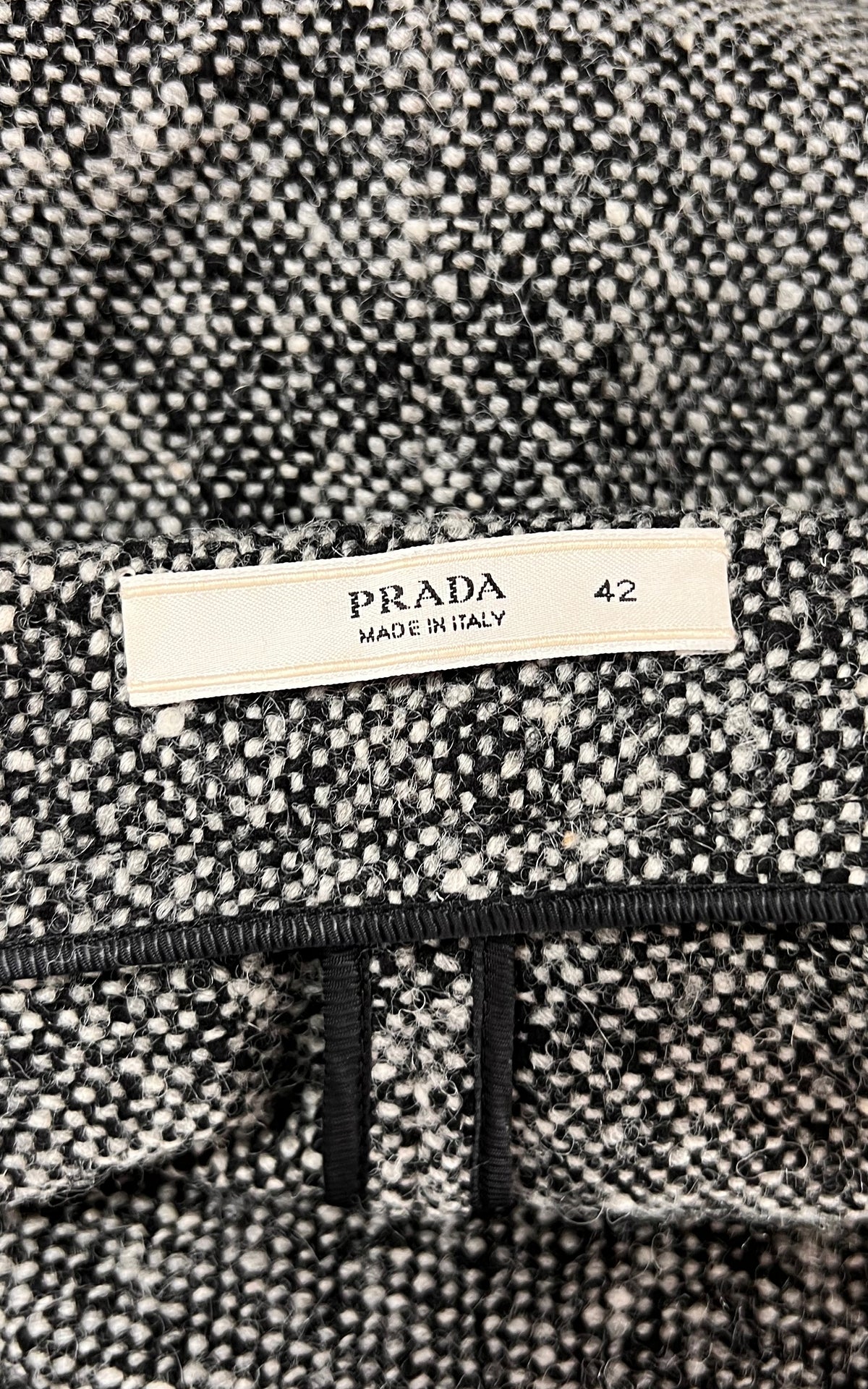 Prada Virgin Wool Tweed Pencil Skirt