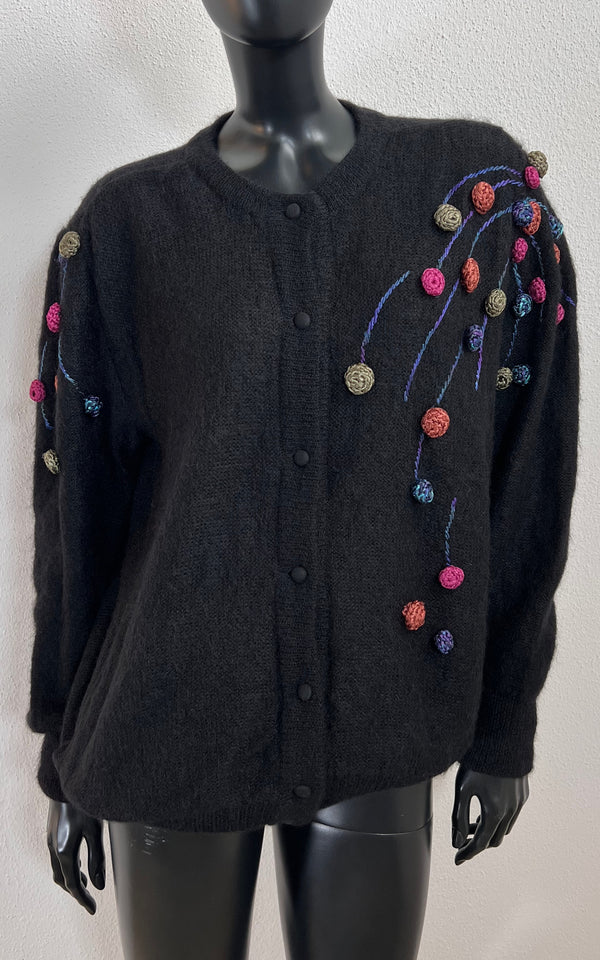 Cardigan vintage con pompon Daniela