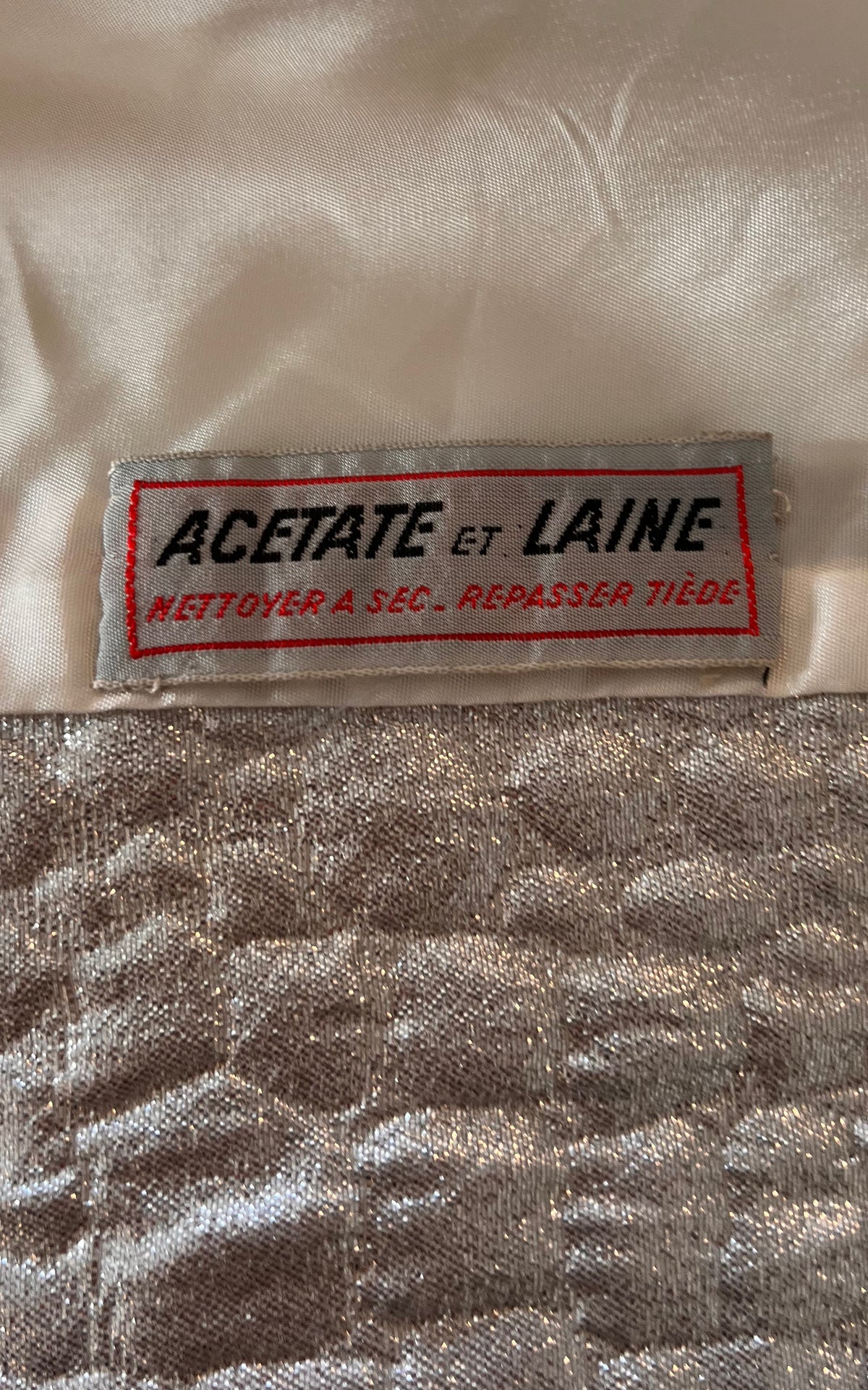Rare 1960s FOUKS Paris Silver Metallic Space Age Cocktail Coat