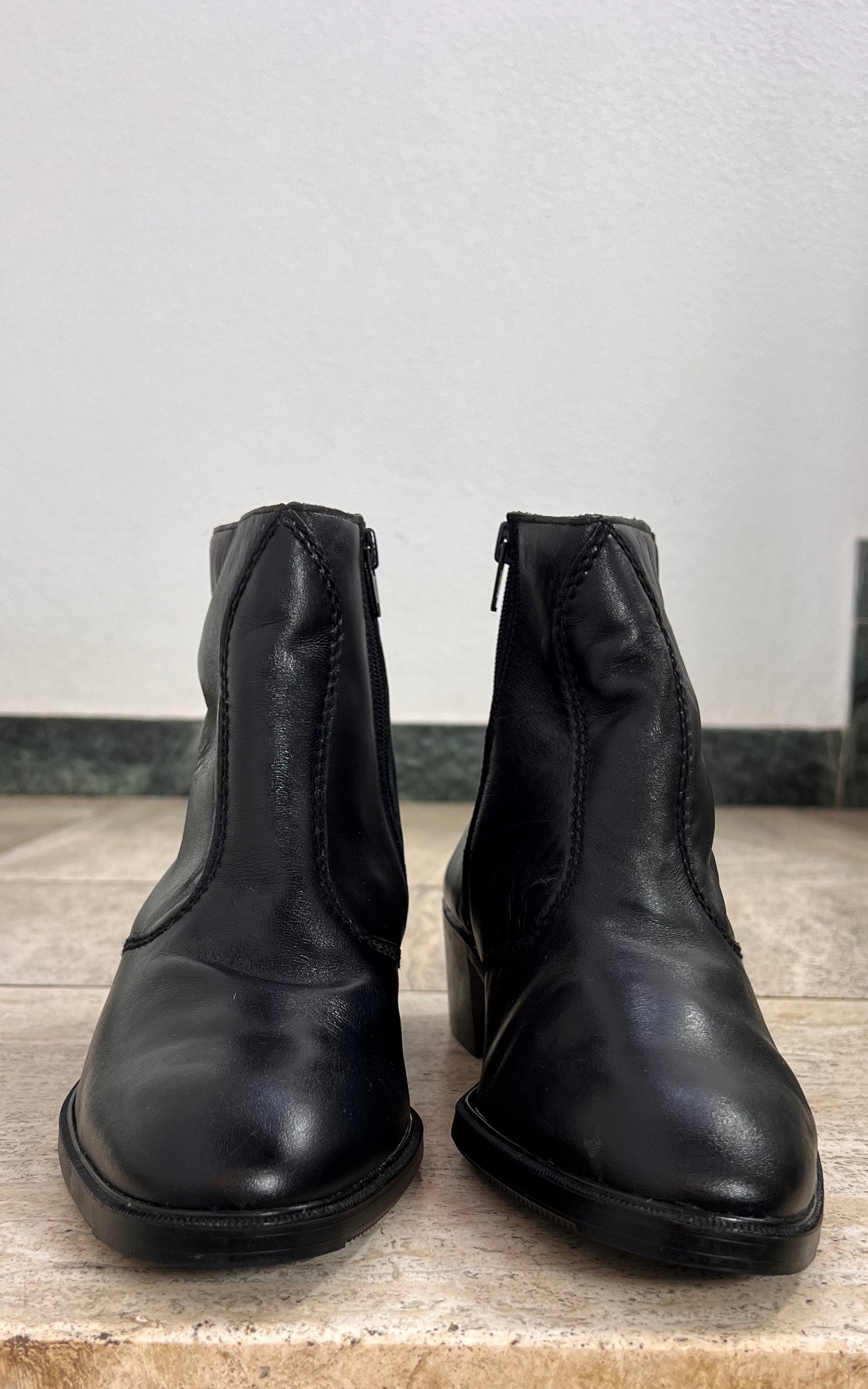 Vintage MENS Gallus Black Leather Ankle Boots – Made in West Germany - 41