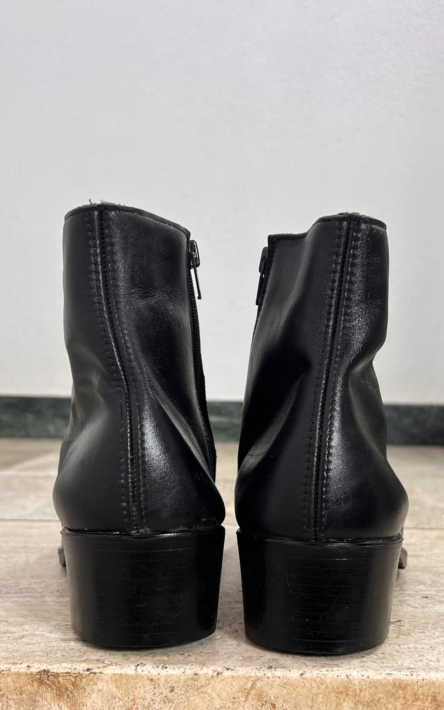 Vintage MENS Gallus Black Leather Ankle Boots – Made in West Germany - 41