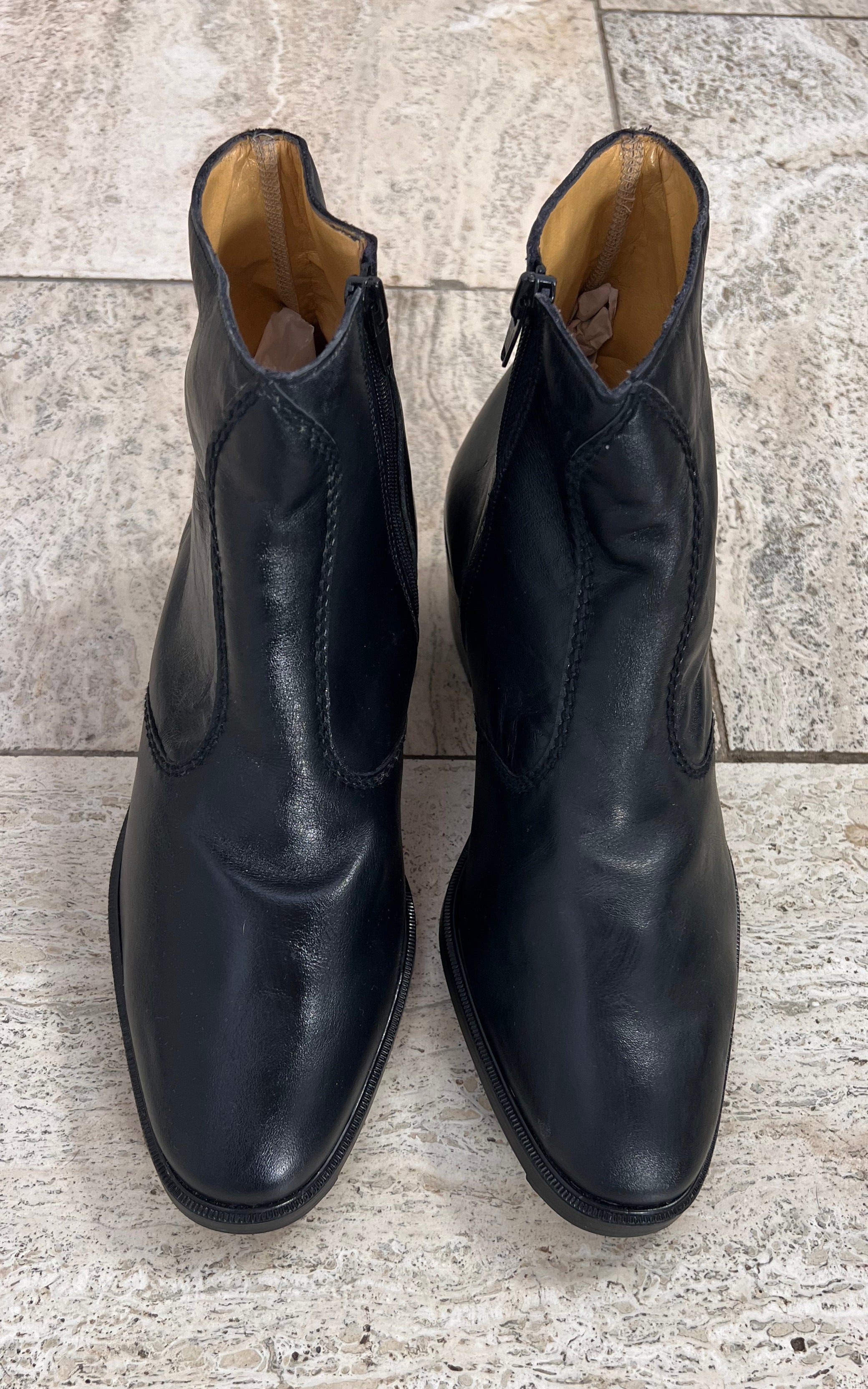 Vintage MENS Gallus Black Leather Ankle Boots – Made in West Germany - 41