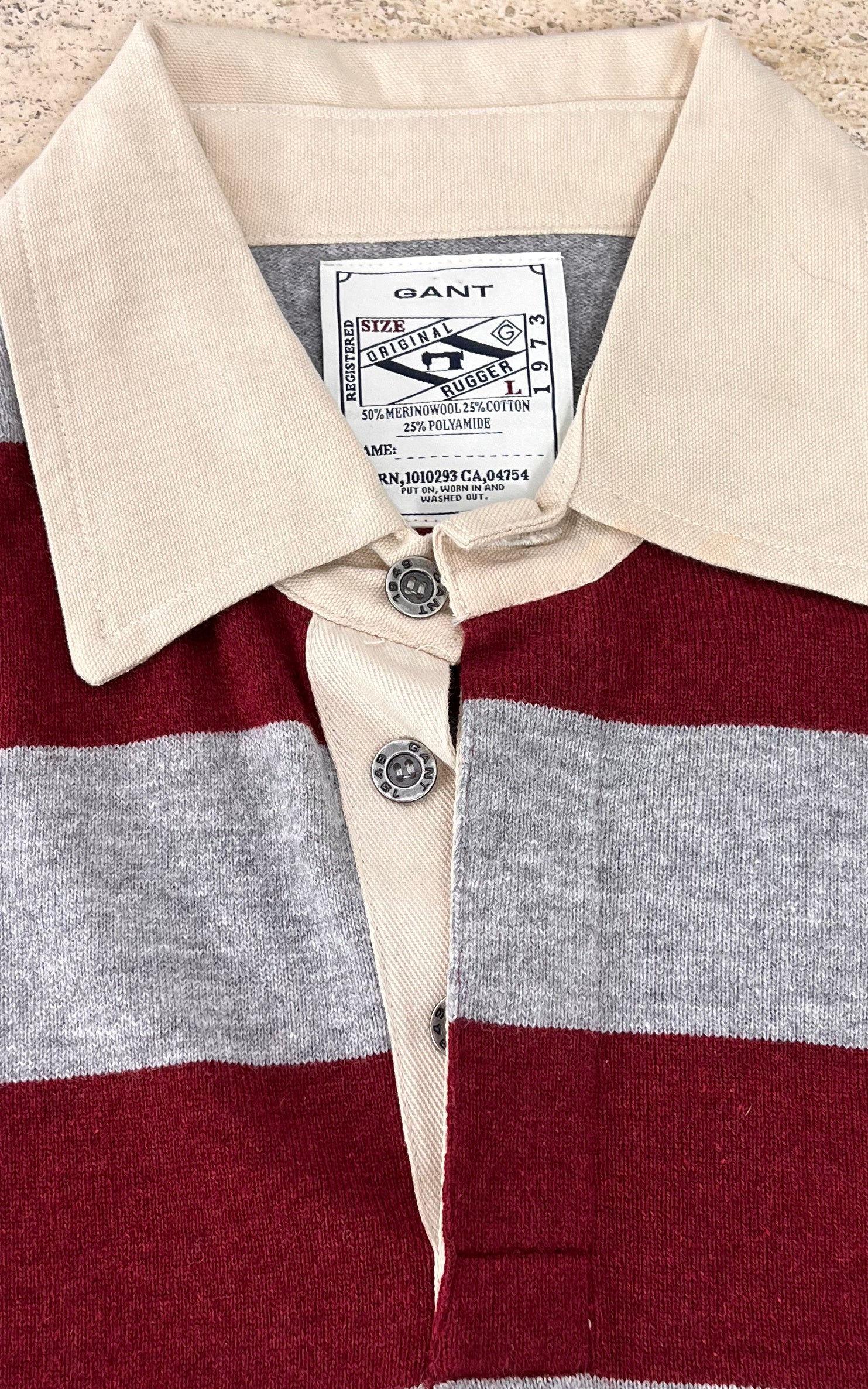 Vintage MENS GANT Rugger Striped Wool Rugby Sweater