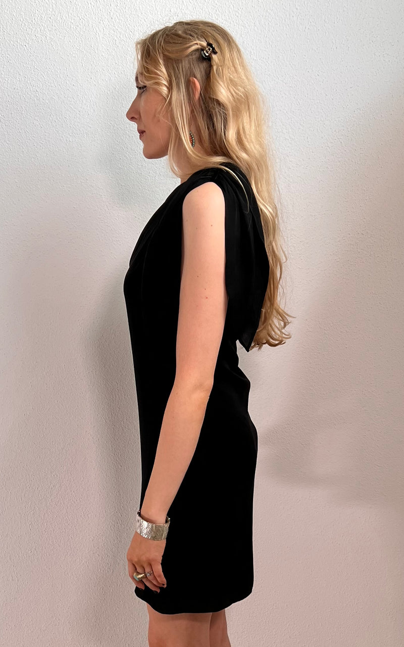 Vintage Halston One Shoulder Silk Dress