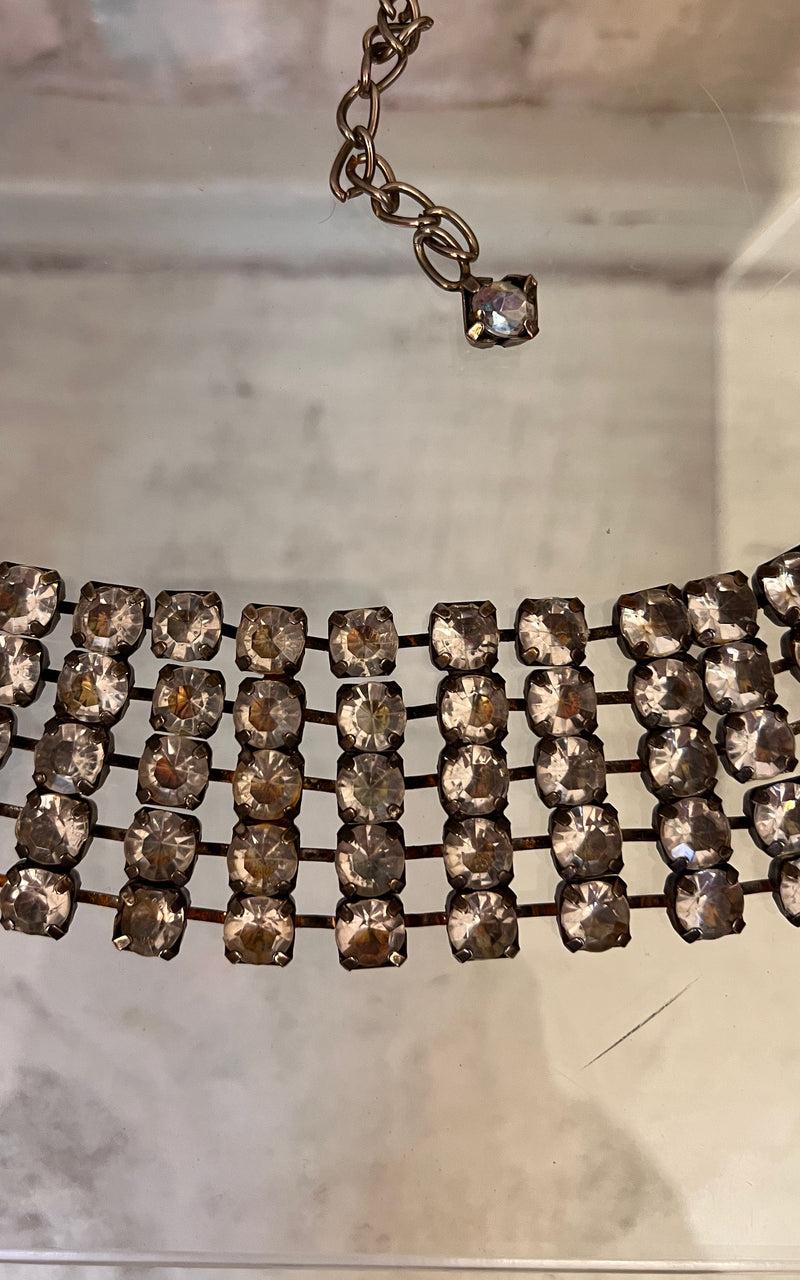 Vintage Clear Crystal Chain Belt
