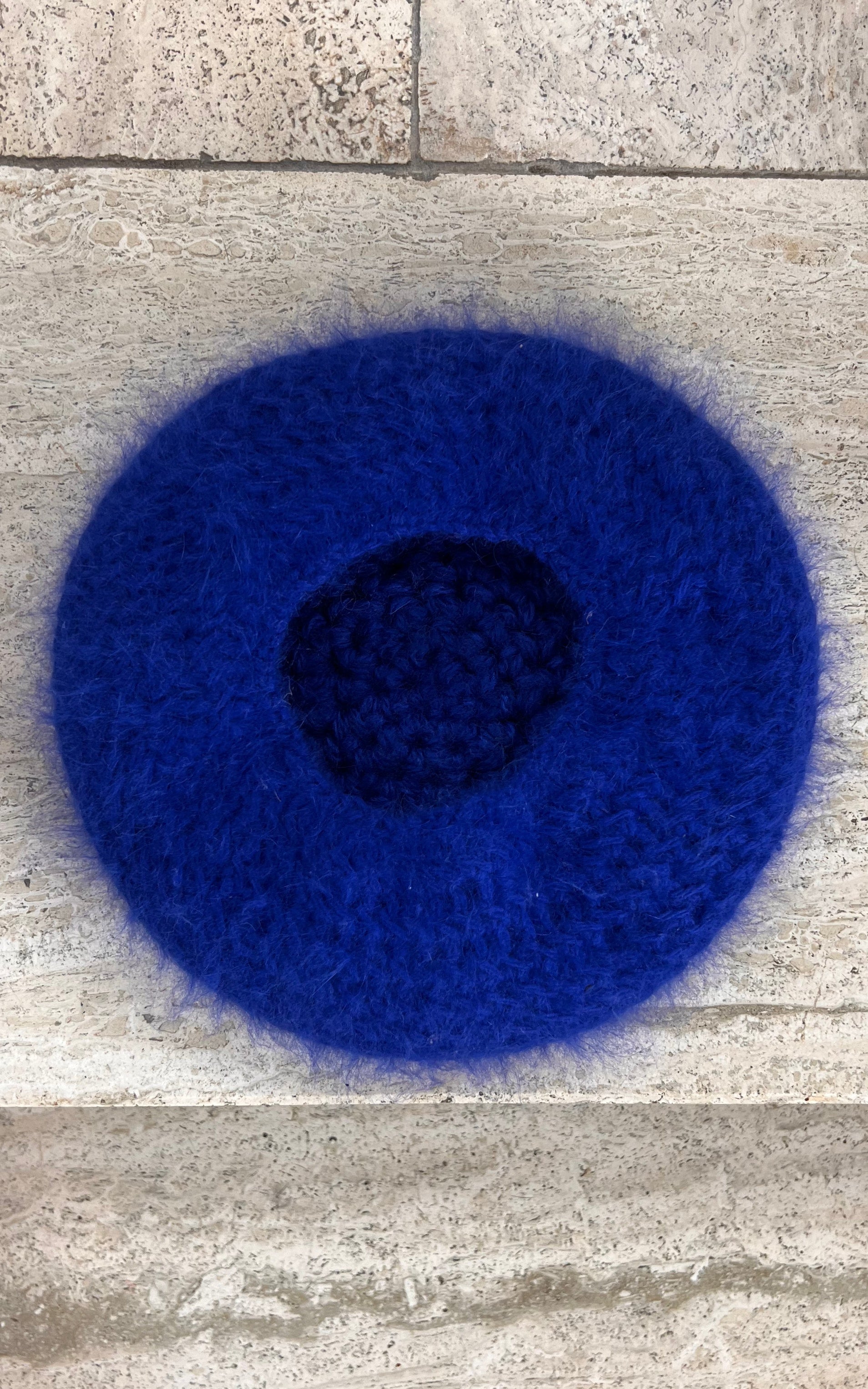 Vintage Cobalt Blue Angora-Blend Beret