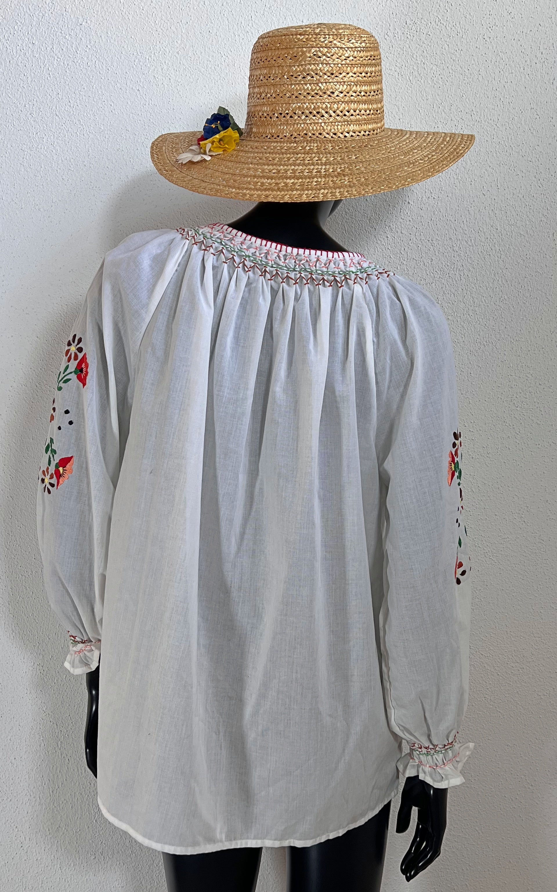 Vintage Embroidered Hungary Folklore Blouse
