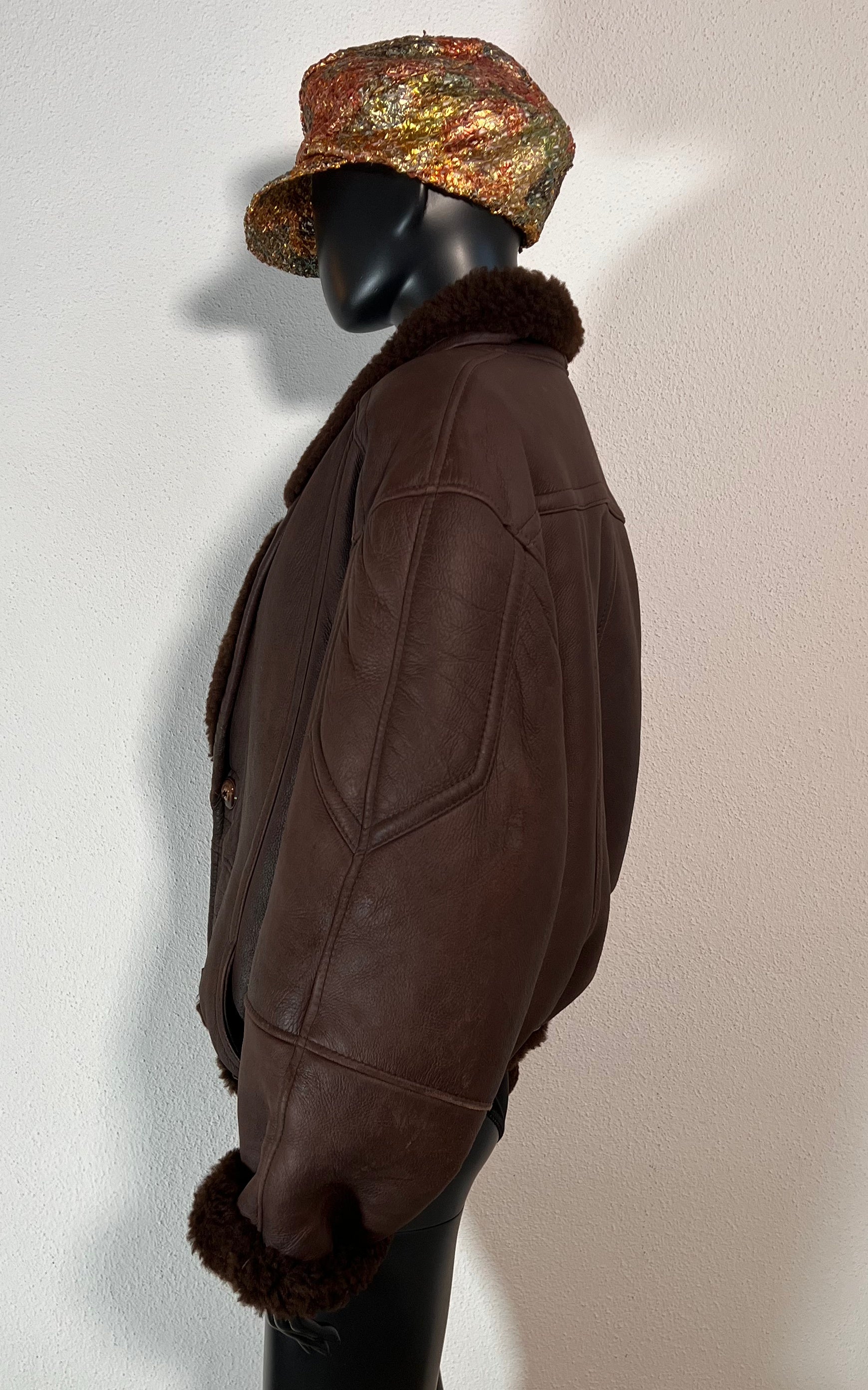 Vintage Reworked Cropped Shearling Jacket