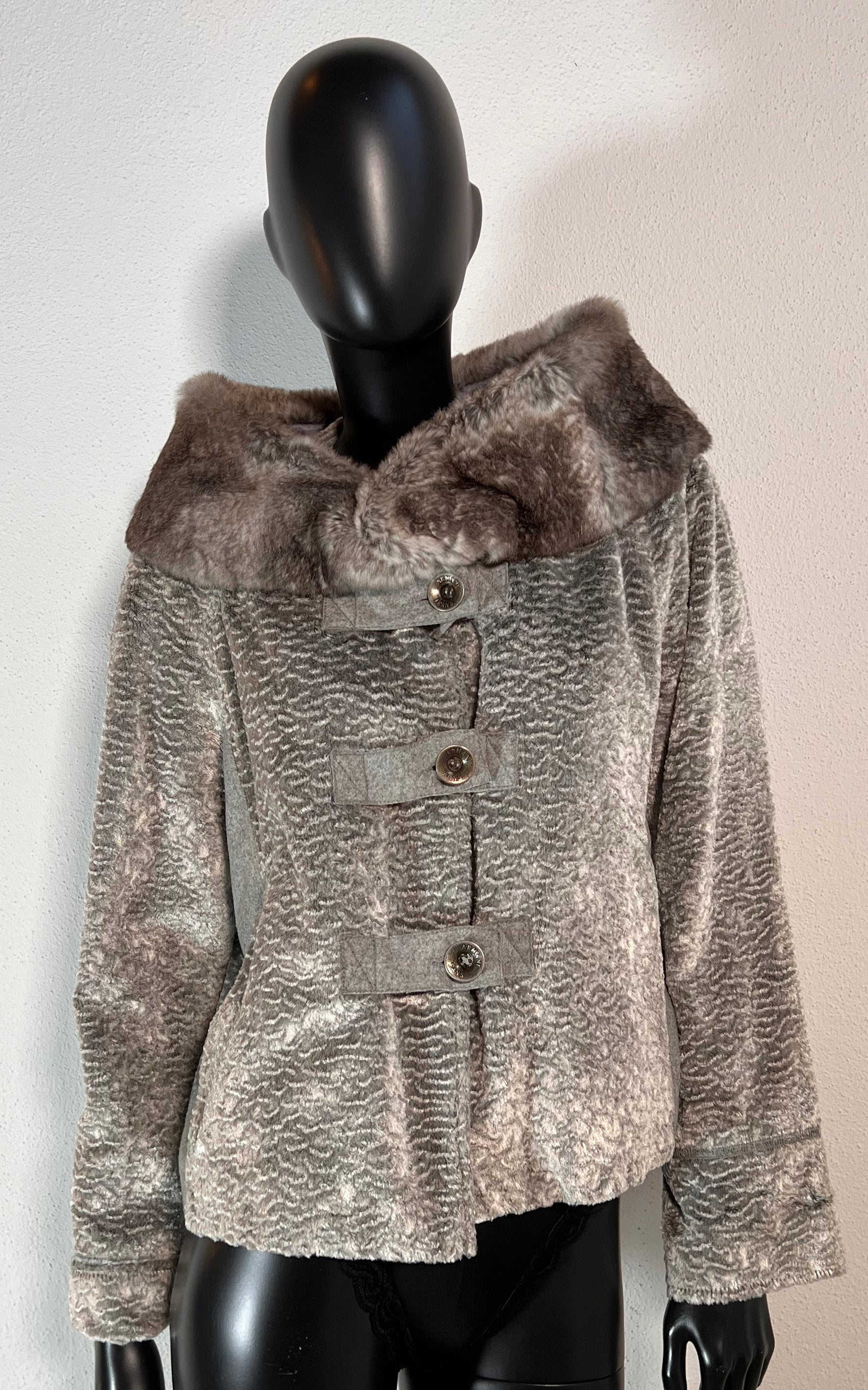 Vintage Armani Jeans Fake Fur Jacket