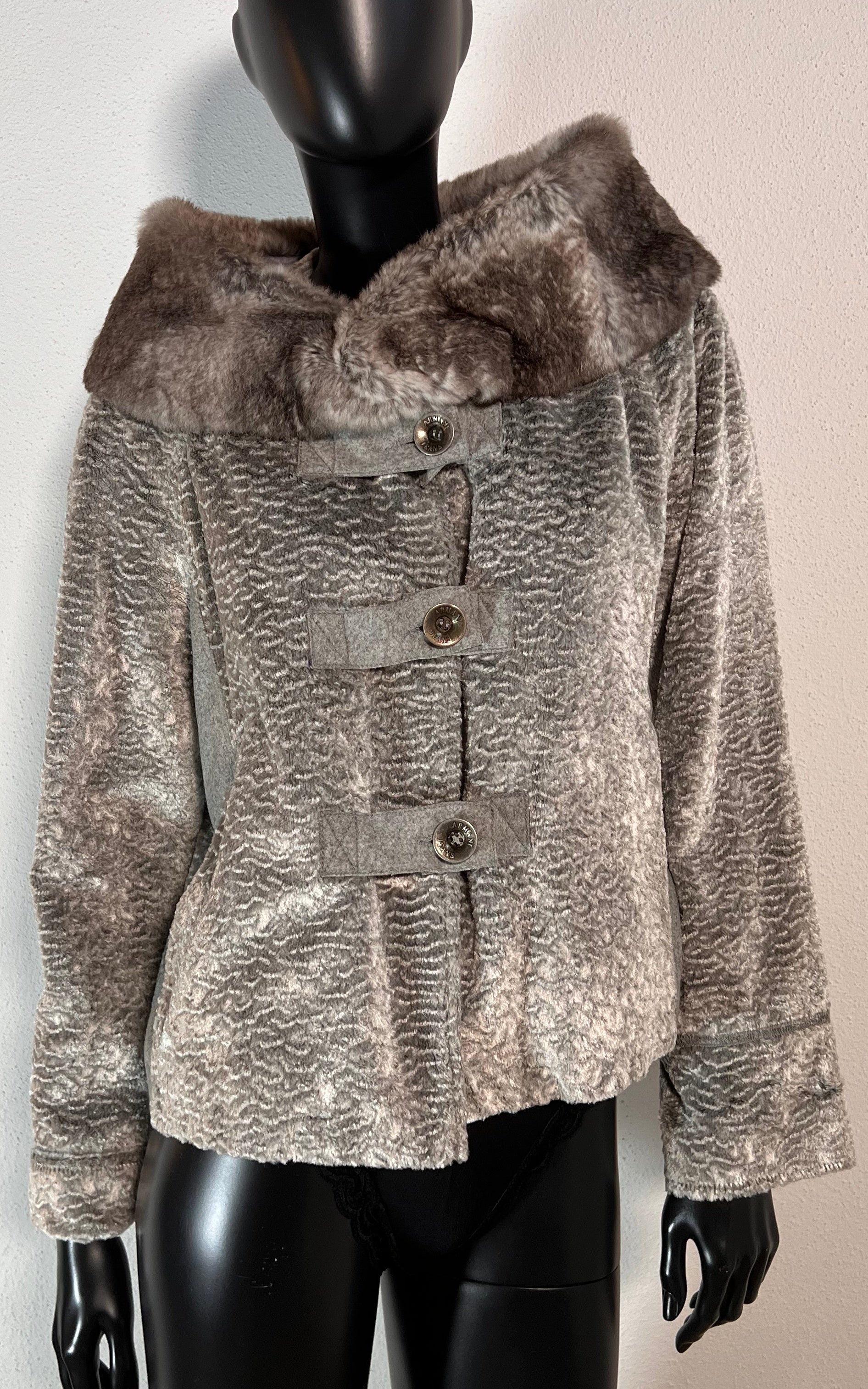 Vintage Armani Jeans Fake Fur Jacket