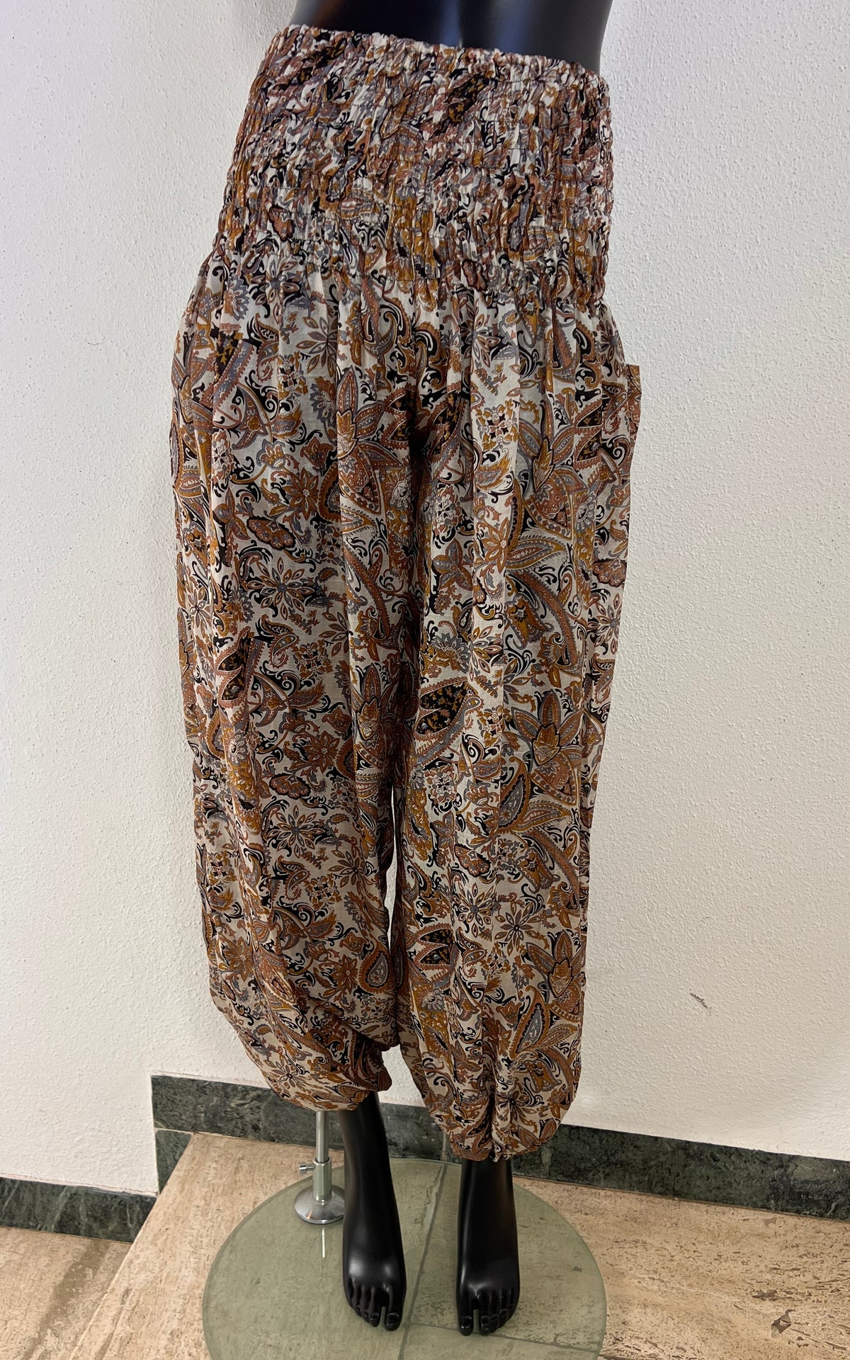 Etnos Recycled Sari Silk Paisley Balloon Trousers