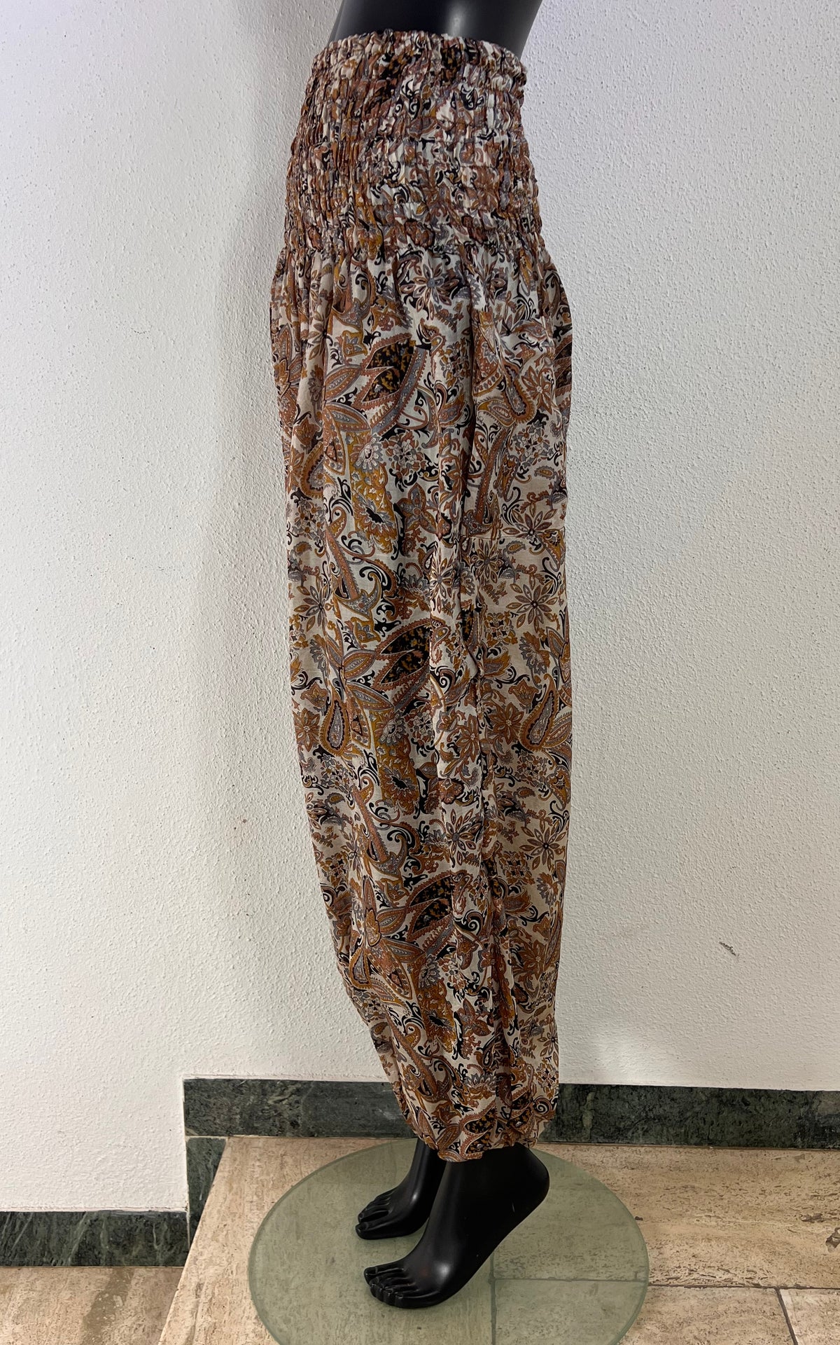 Etnos Recycled Sari Silk Paisley Balloon Trousers