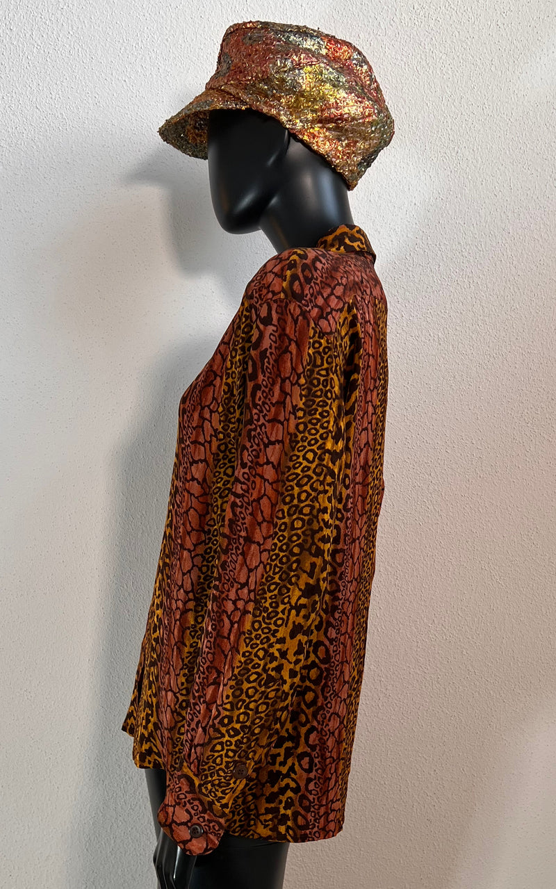 Vintage Escada Leopard Silk Blouse