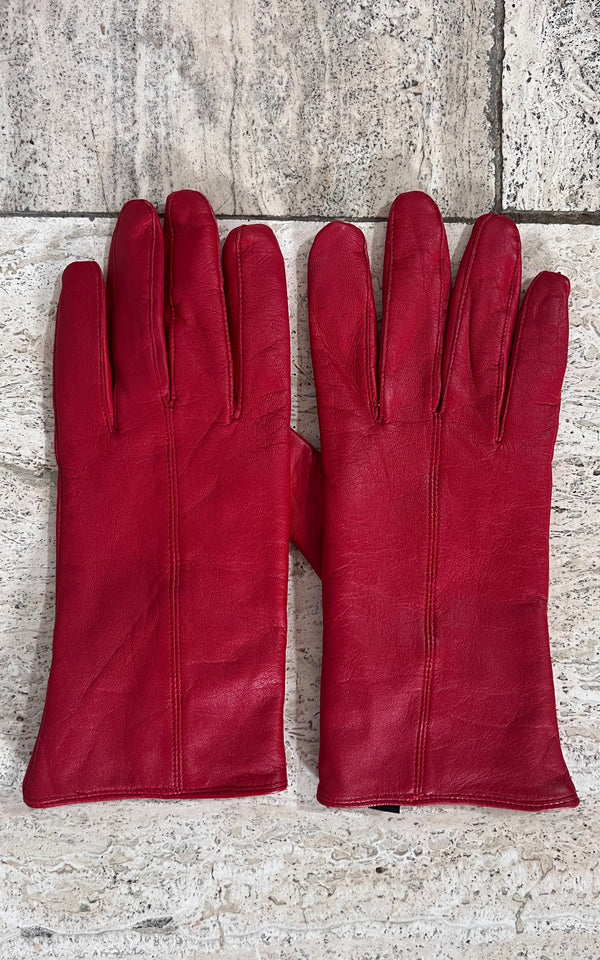 Vintage Red Leather Gloves