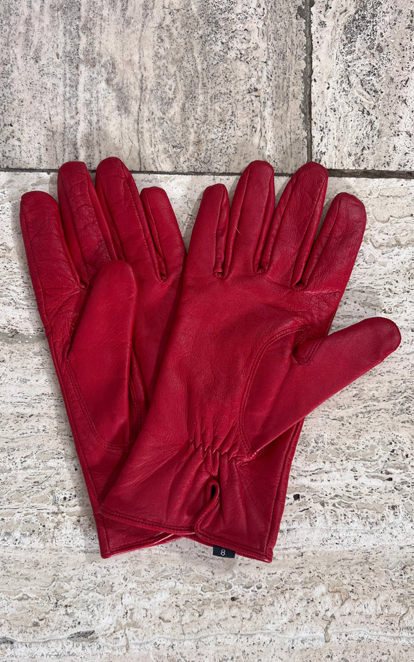 Vintage Red Leather Gloves