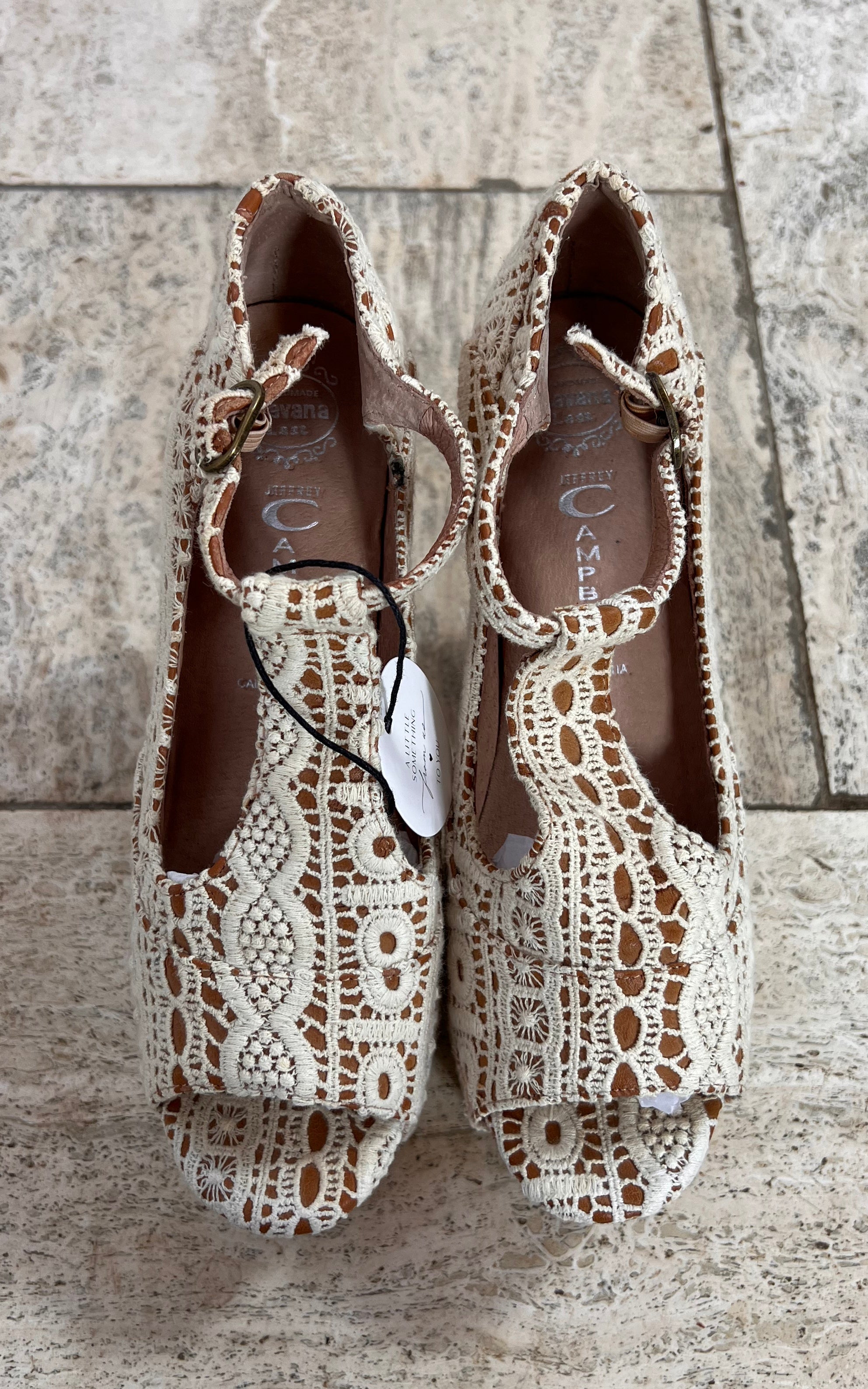 Jeffrey Campbell Platform Lace T-Strap Heels 37