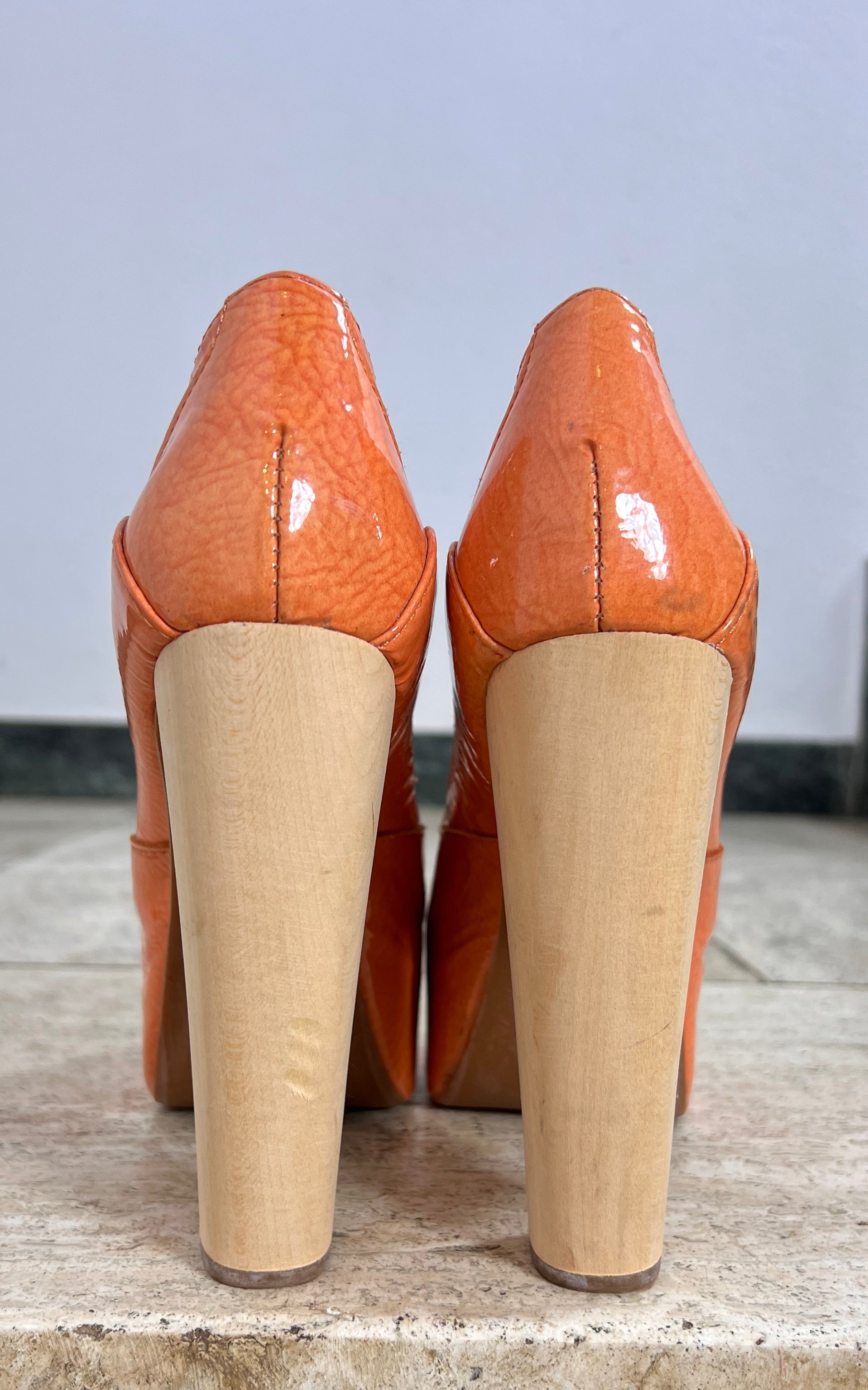 Jeffrey Campbell Patent Platform T-Strap Heels 37