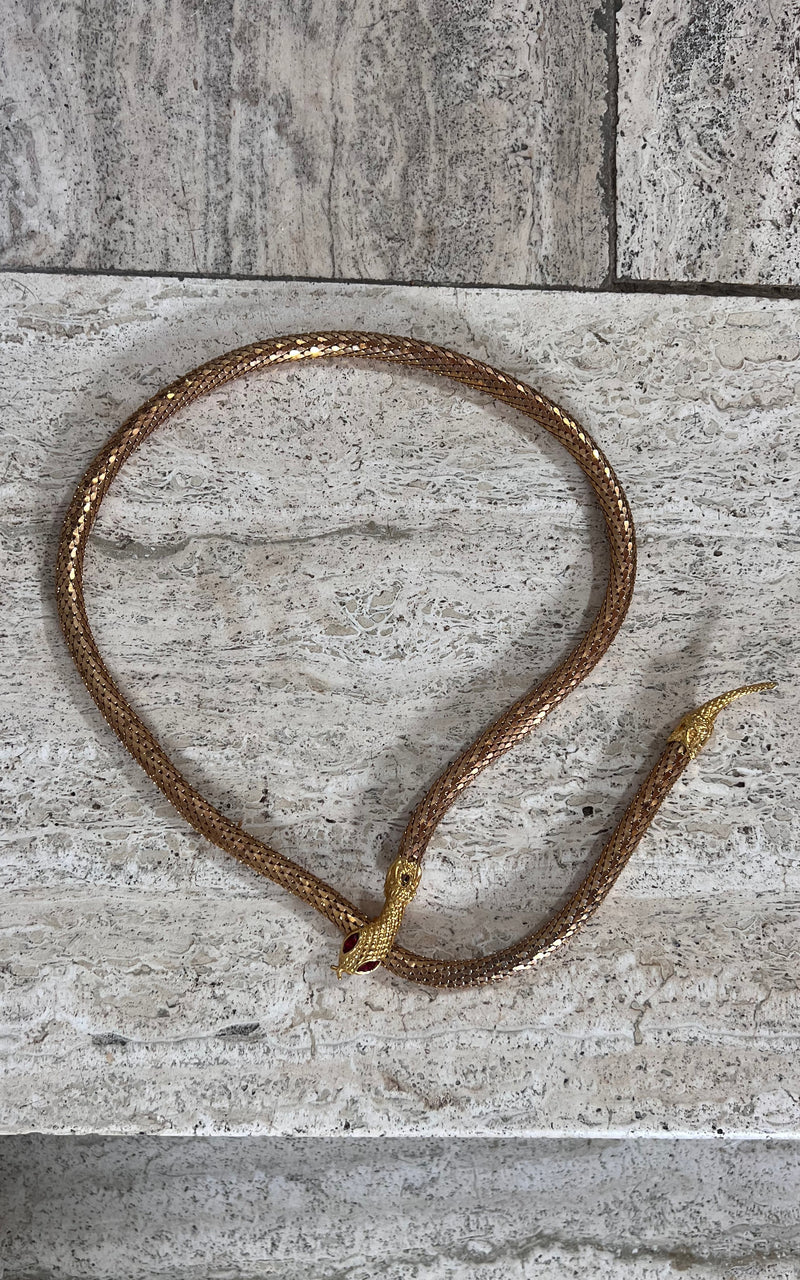 Vintage 90s Snake Belt / Necklace