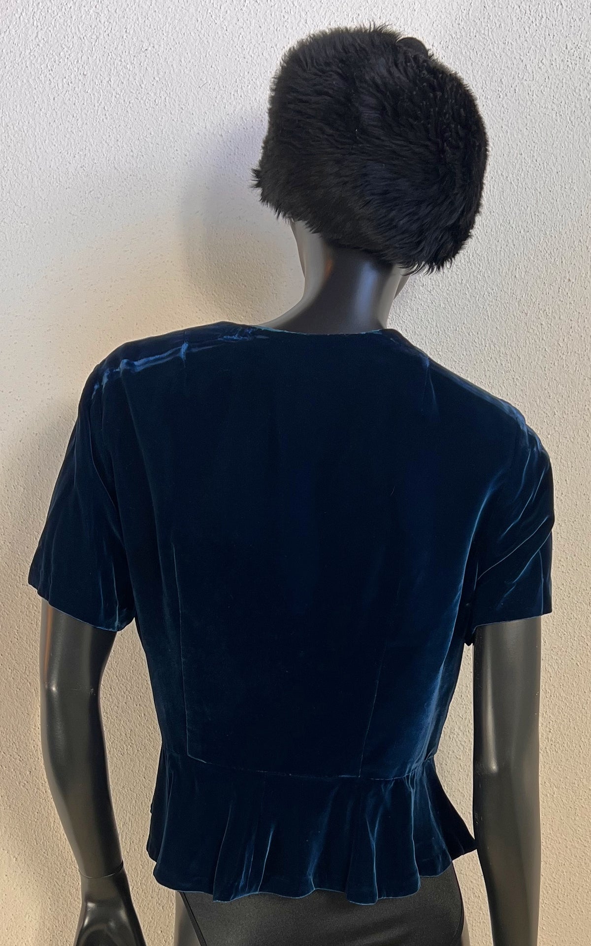 Vintage Silk Velvet Peplum Top