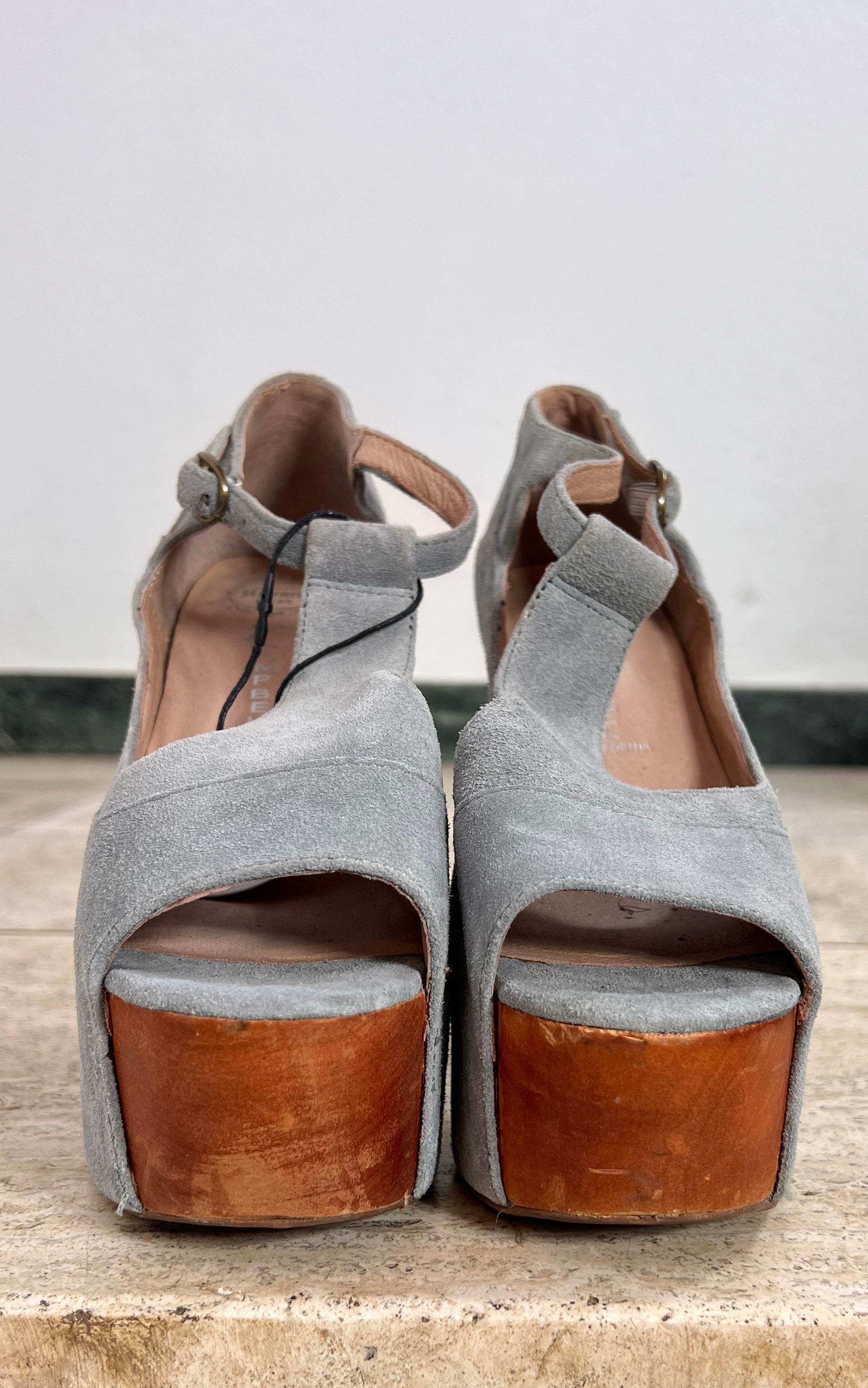 Jeffrey Campbell Suede Platform T-Strap Heels 37