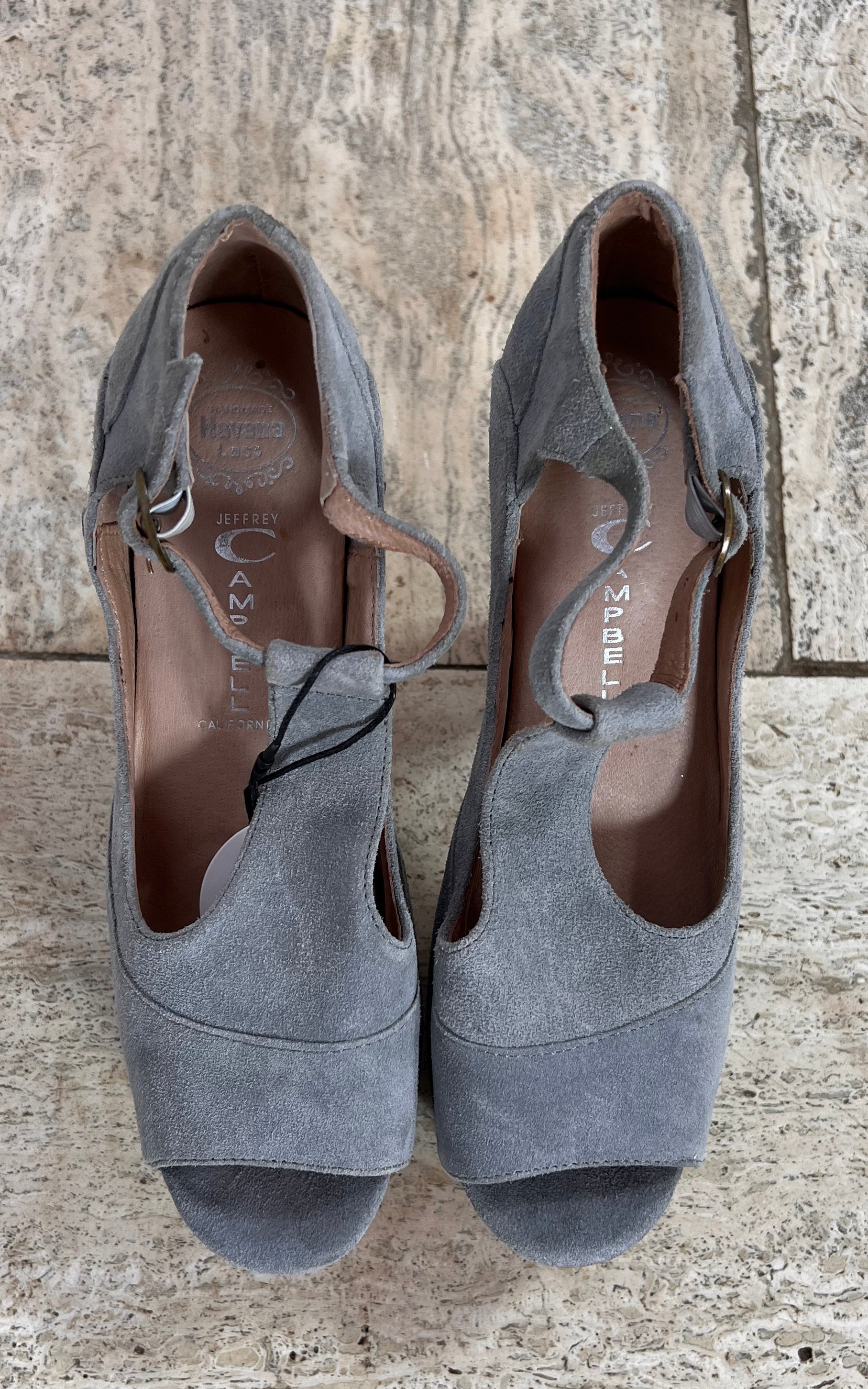 Jeffrey Campbell Suede Platform T-Strap Heels 37