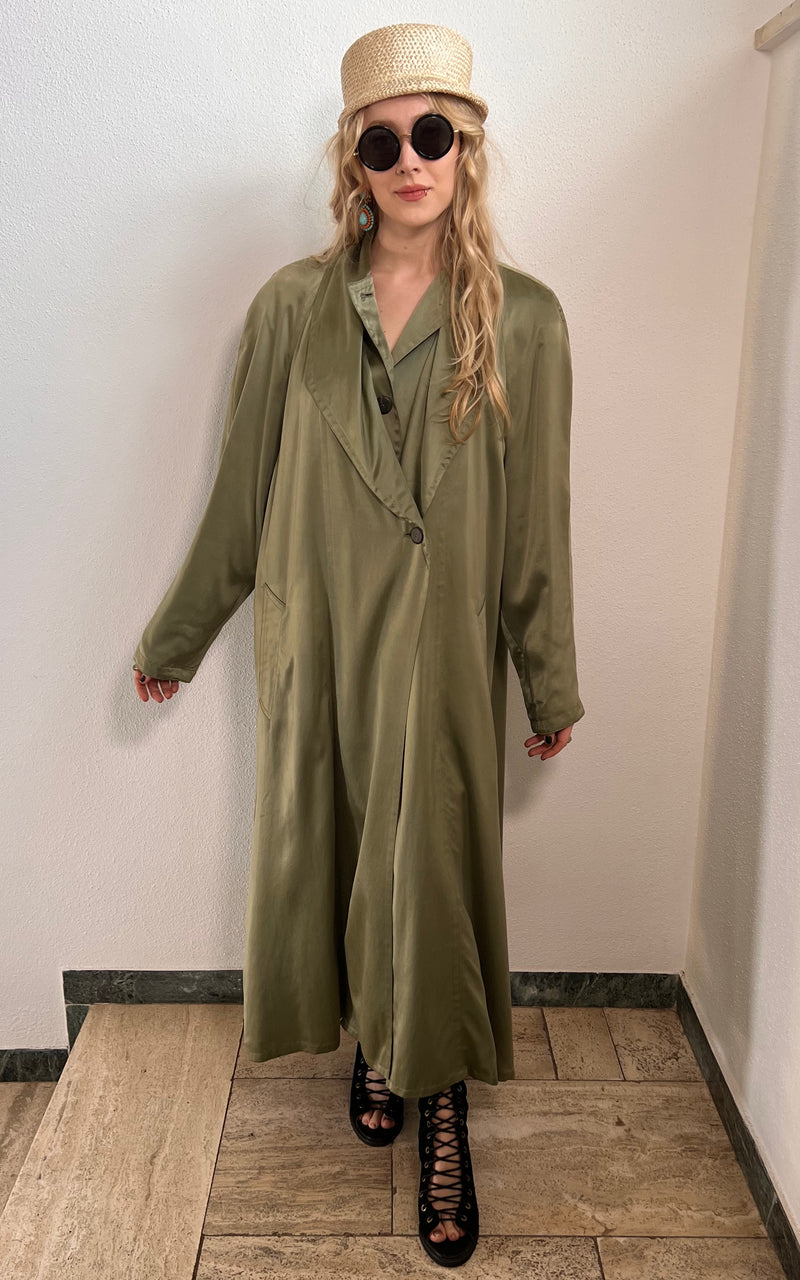 Vintage 90s Cupro Trenchcoat