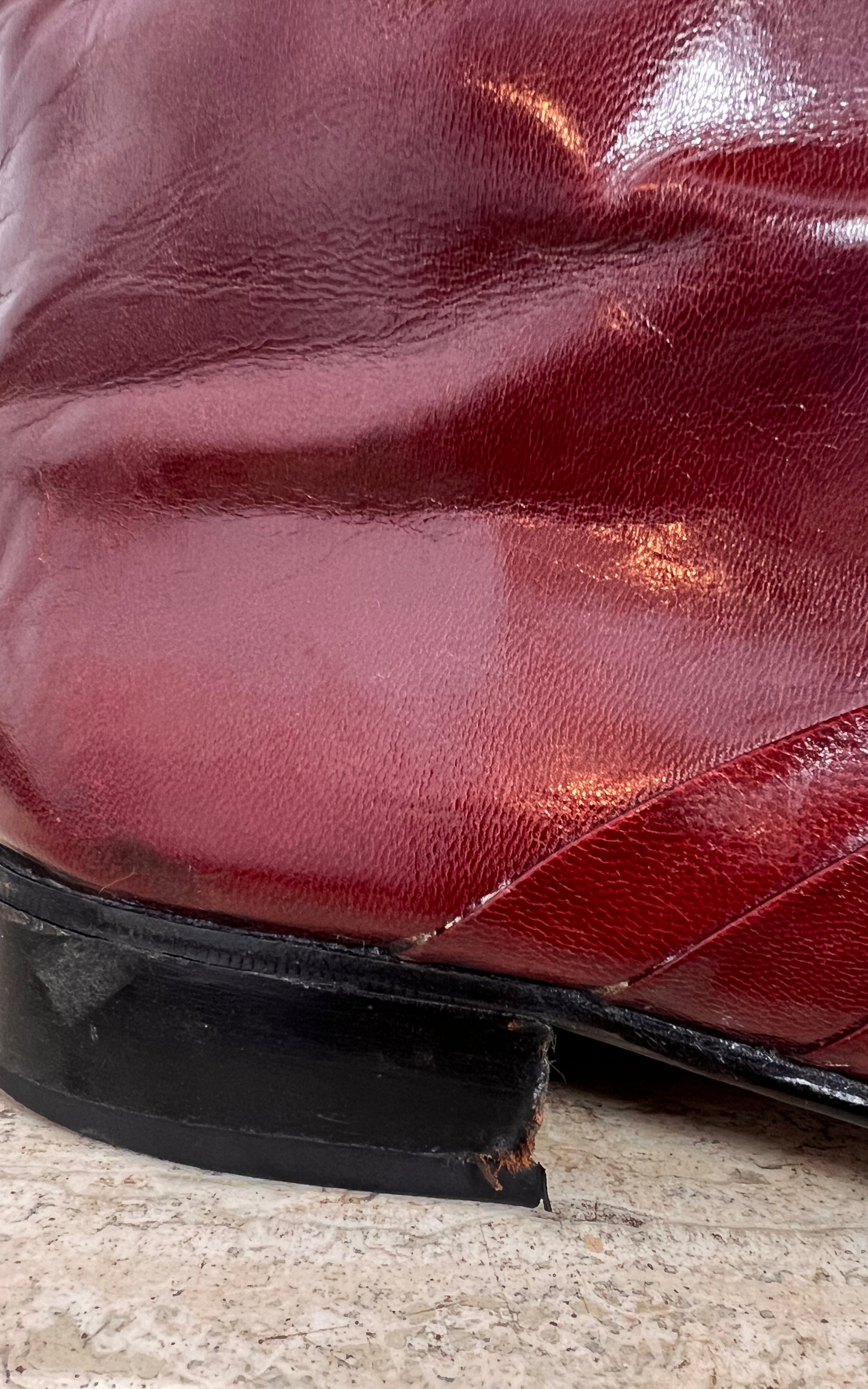 Vintage MENS 70s Burgundy Ankle Boots 42