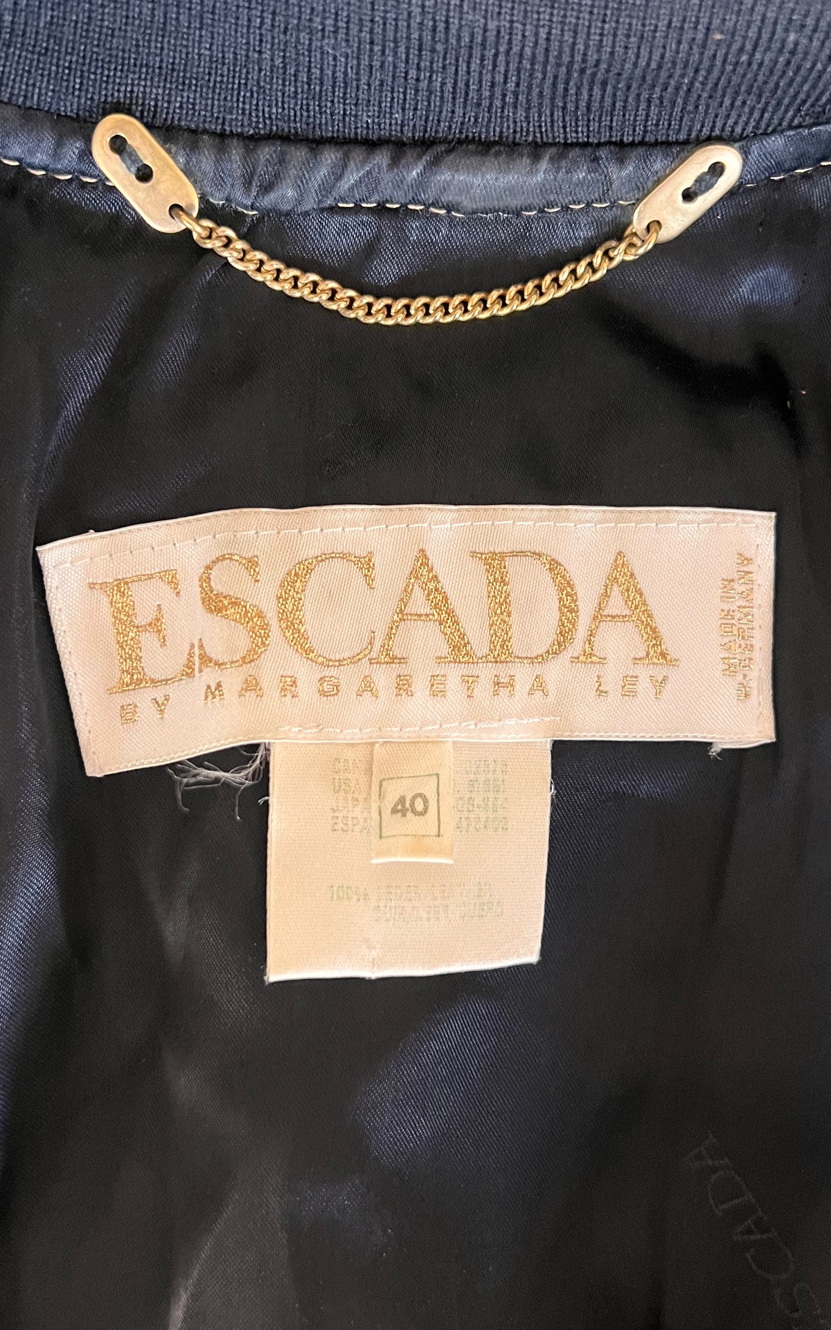 Iconic 1991 Escada Metallic Gold Leather Bomber Jacket