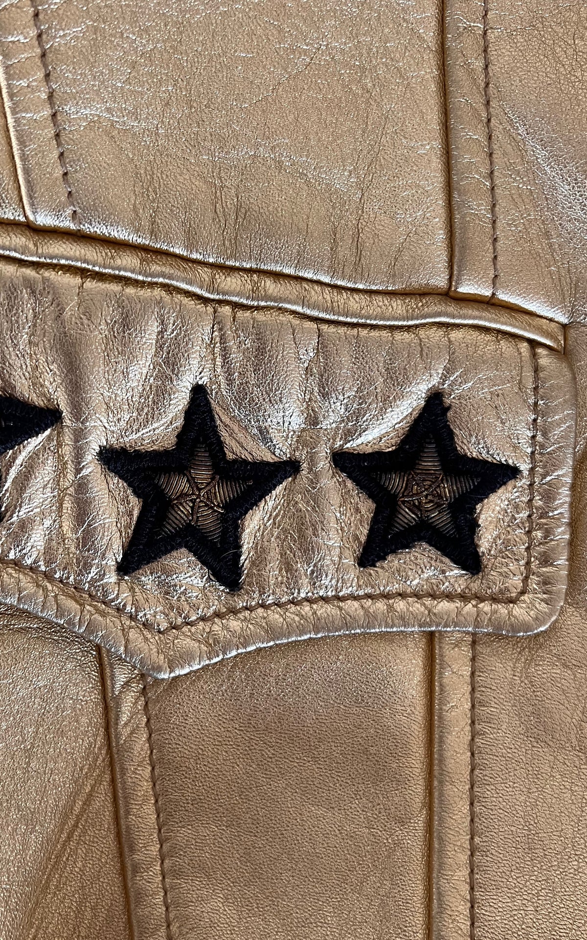 Iconic 1991 Escada Metallic Gold Leather Bomber Jacket