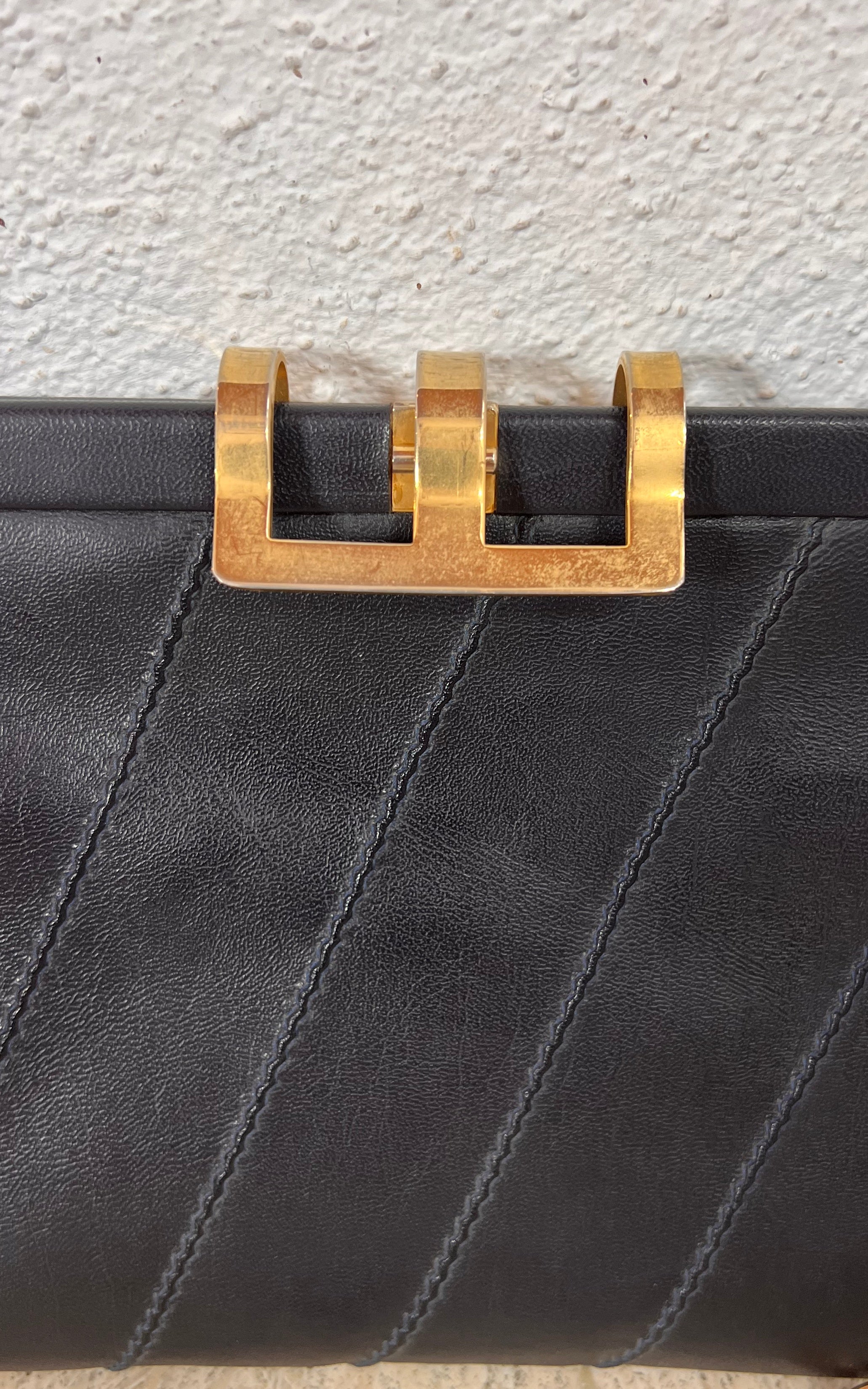Vintage Darkblue 70s Clutch Bag