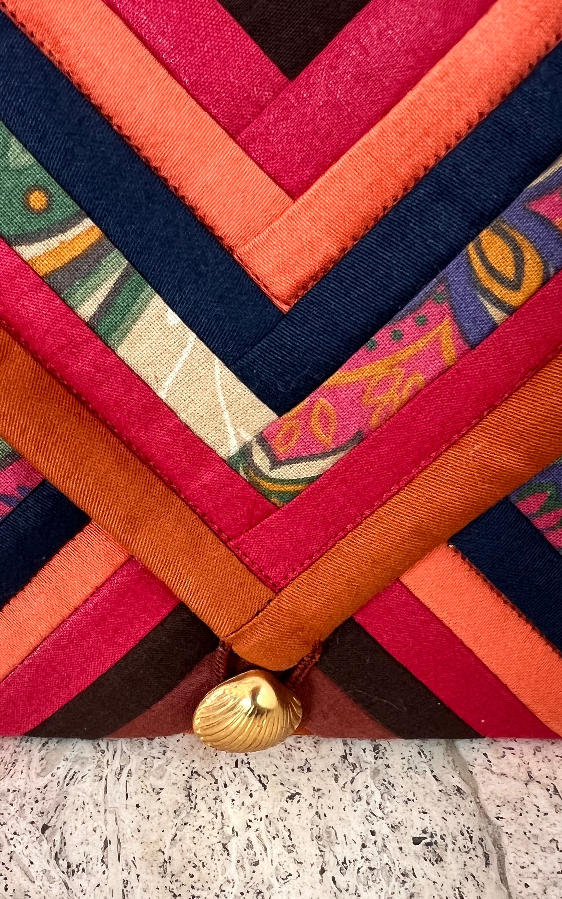 Handmade Patchwork Silk Clutch Bag