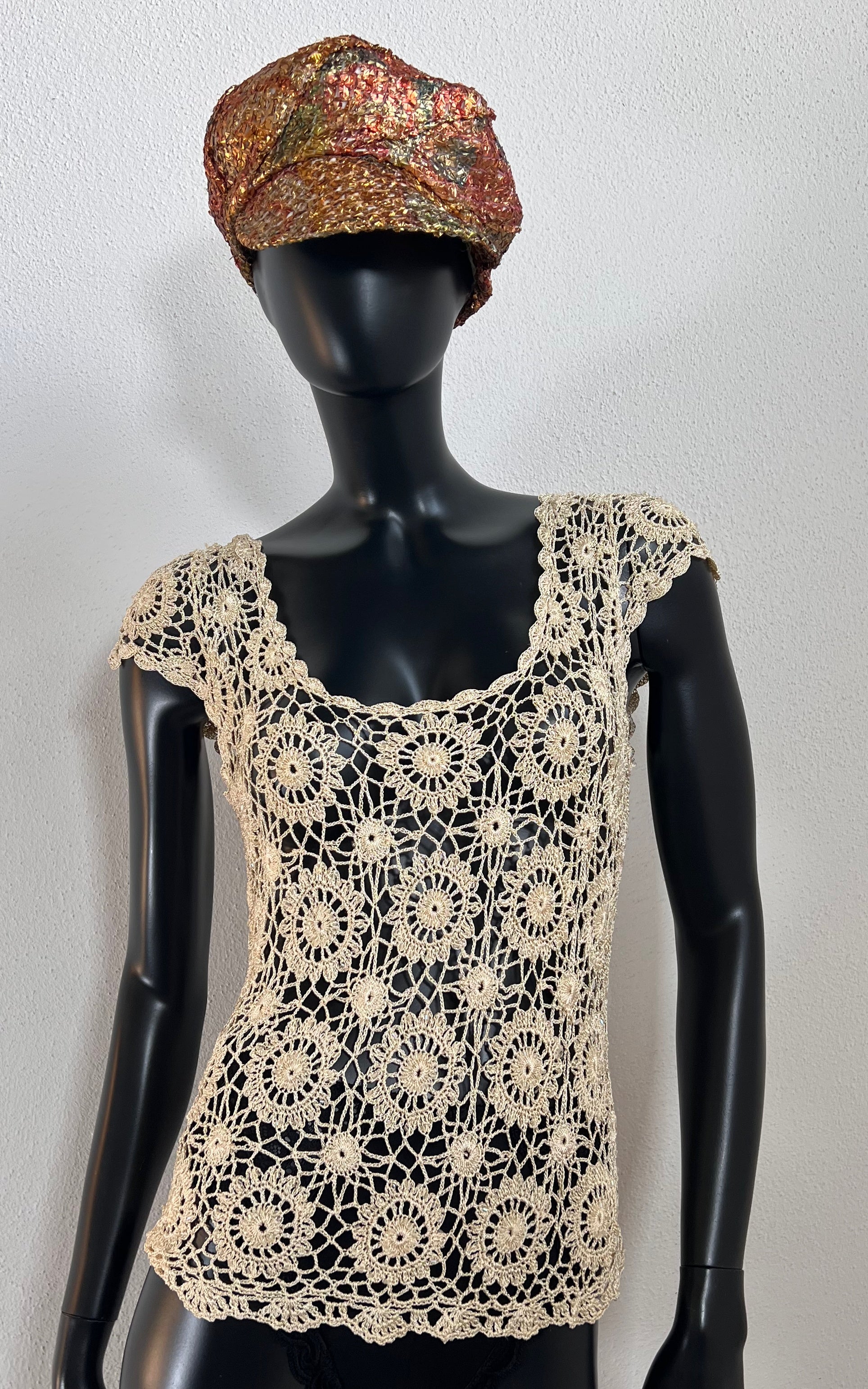 Vintage Sequins Crochet Top